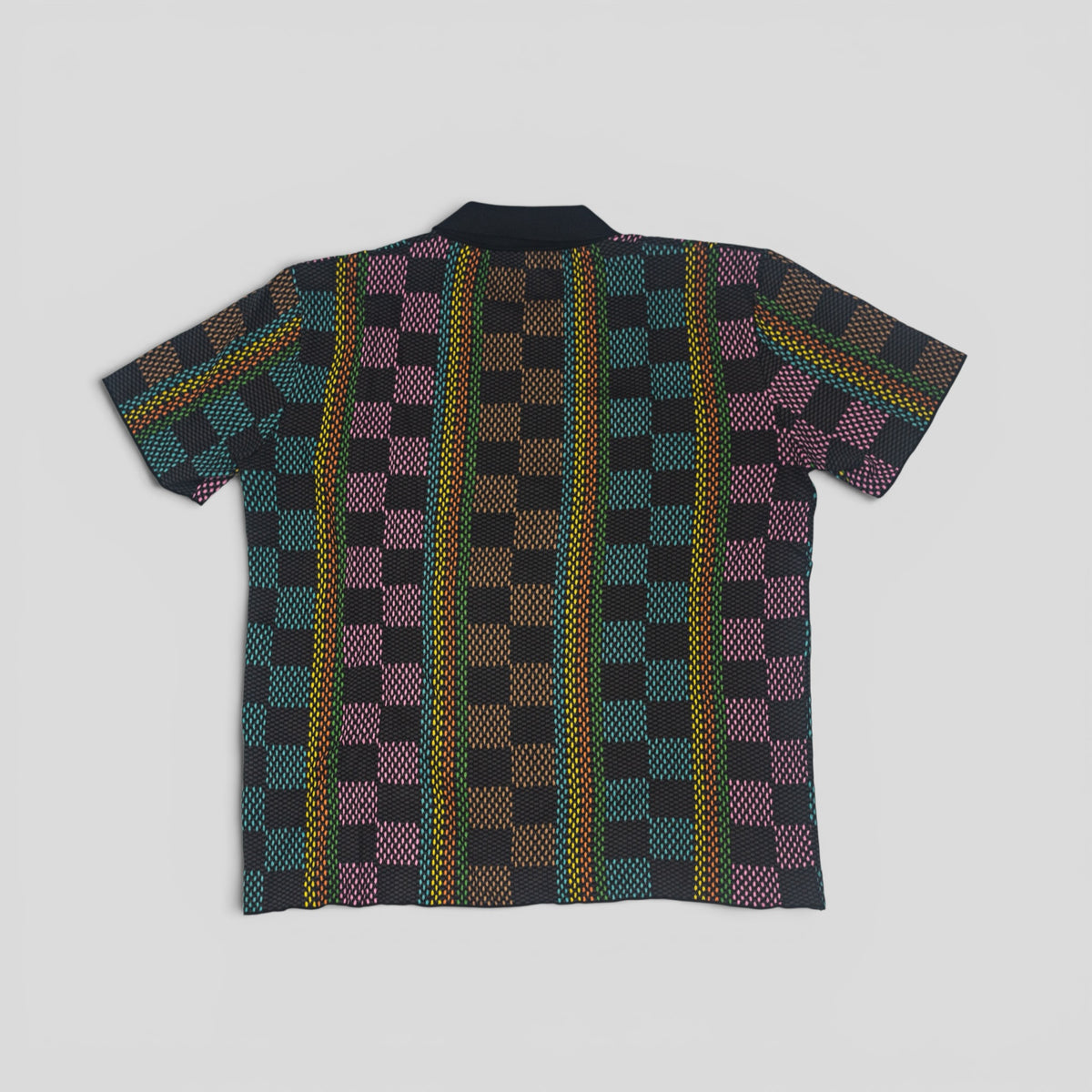 Louis Vuitton Damier Jacquard Pearl-Effect Button Up Knit Shirt