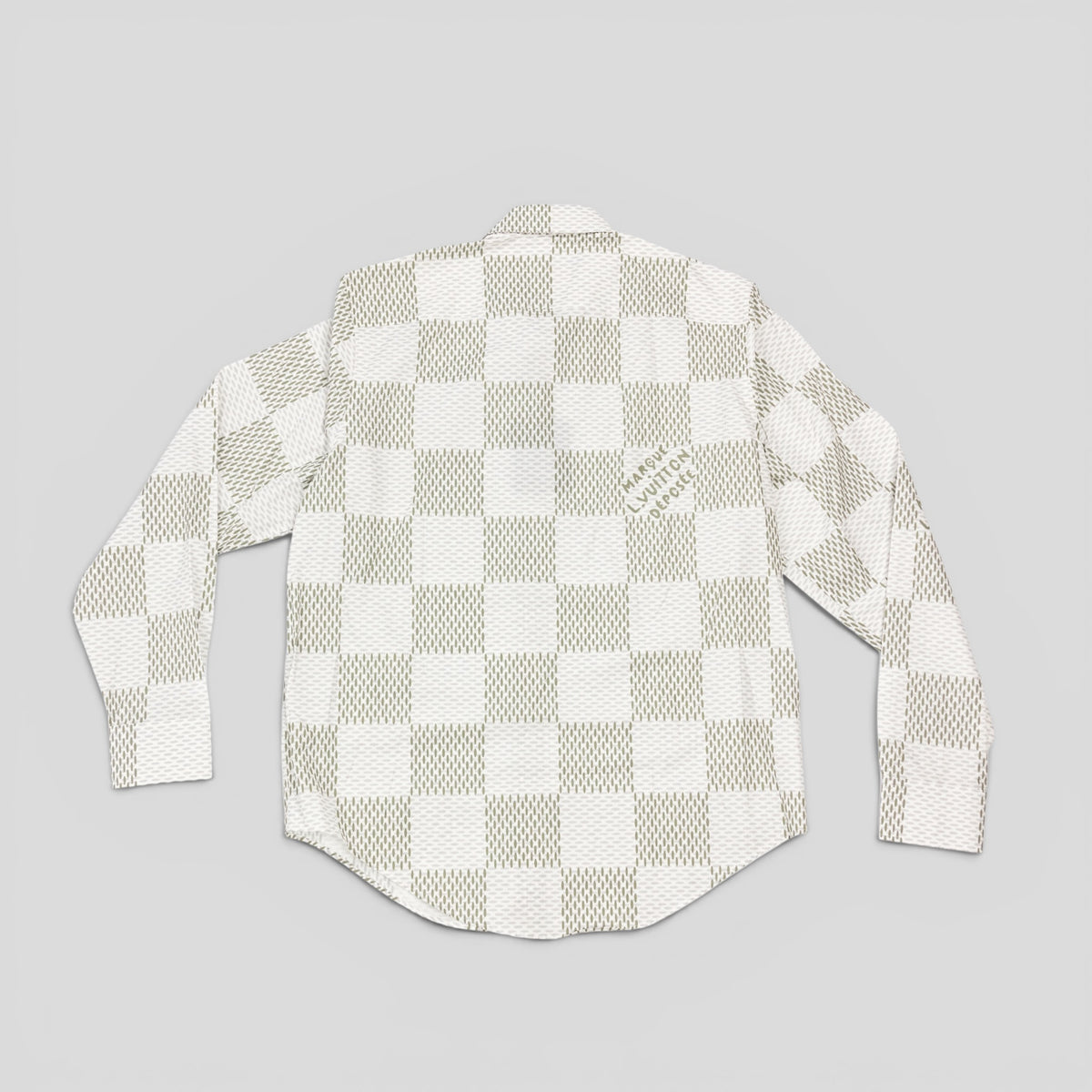Louis Vuitton Damier Button Up Shirt in White/Grey