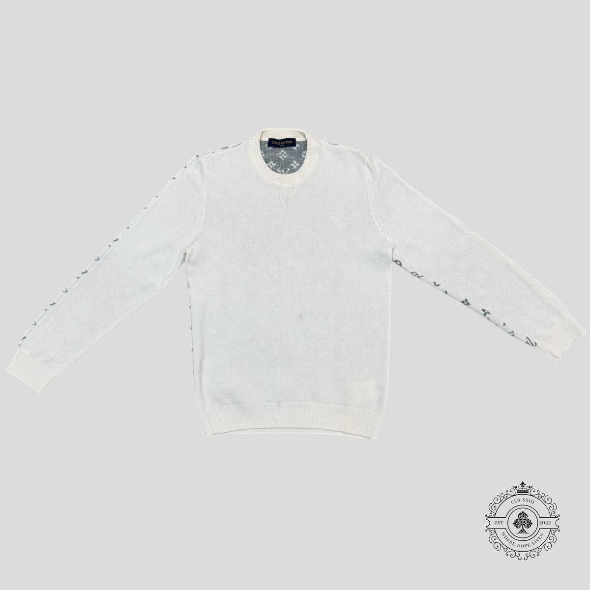 Louis Vuitton Half Monogram Cashmere Sweater in White