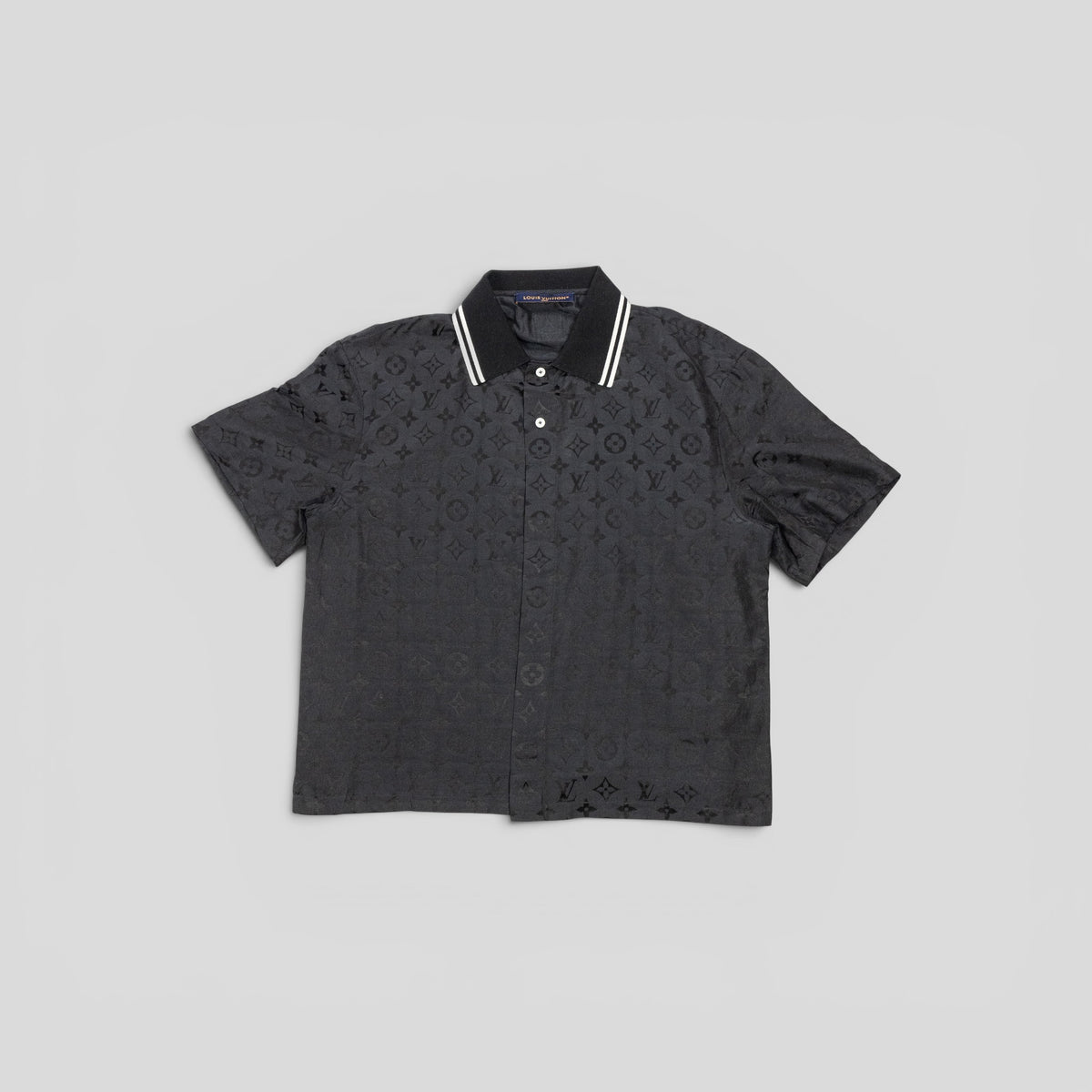 Louis Vuitton Monogram Moire Jacquard Silk Shirt in Black