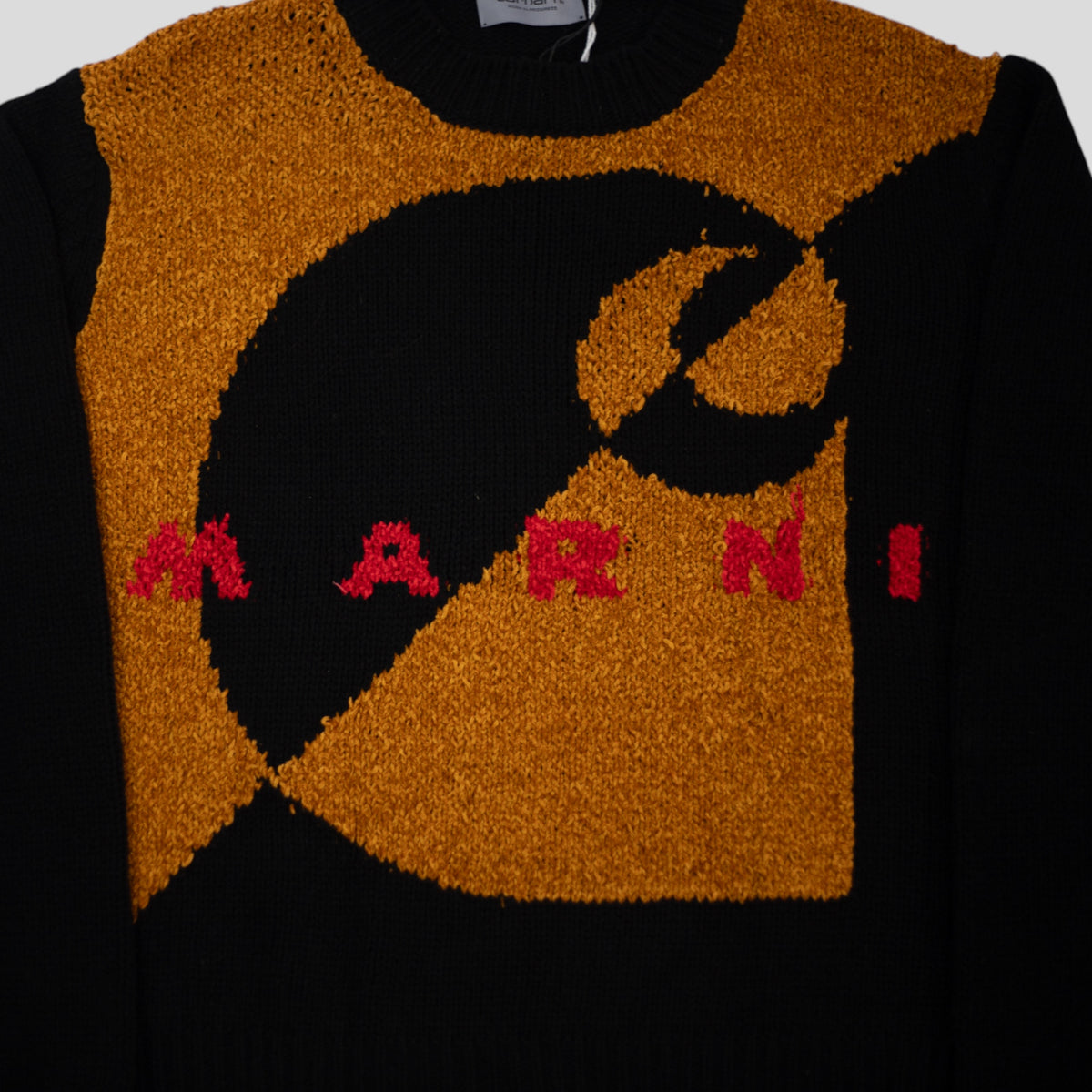 MARNI CARHARTT WOOL/SILK SWEATER - BLACK/BROWN