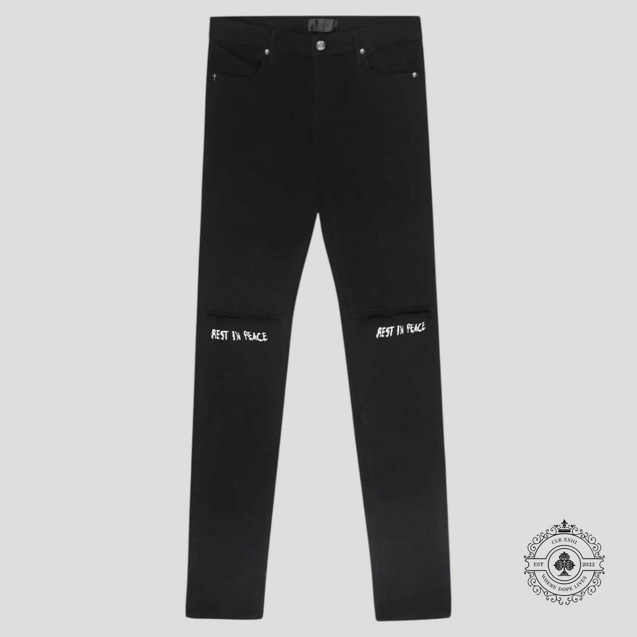 RTA Bryant Rest in Peace Jeans in Black