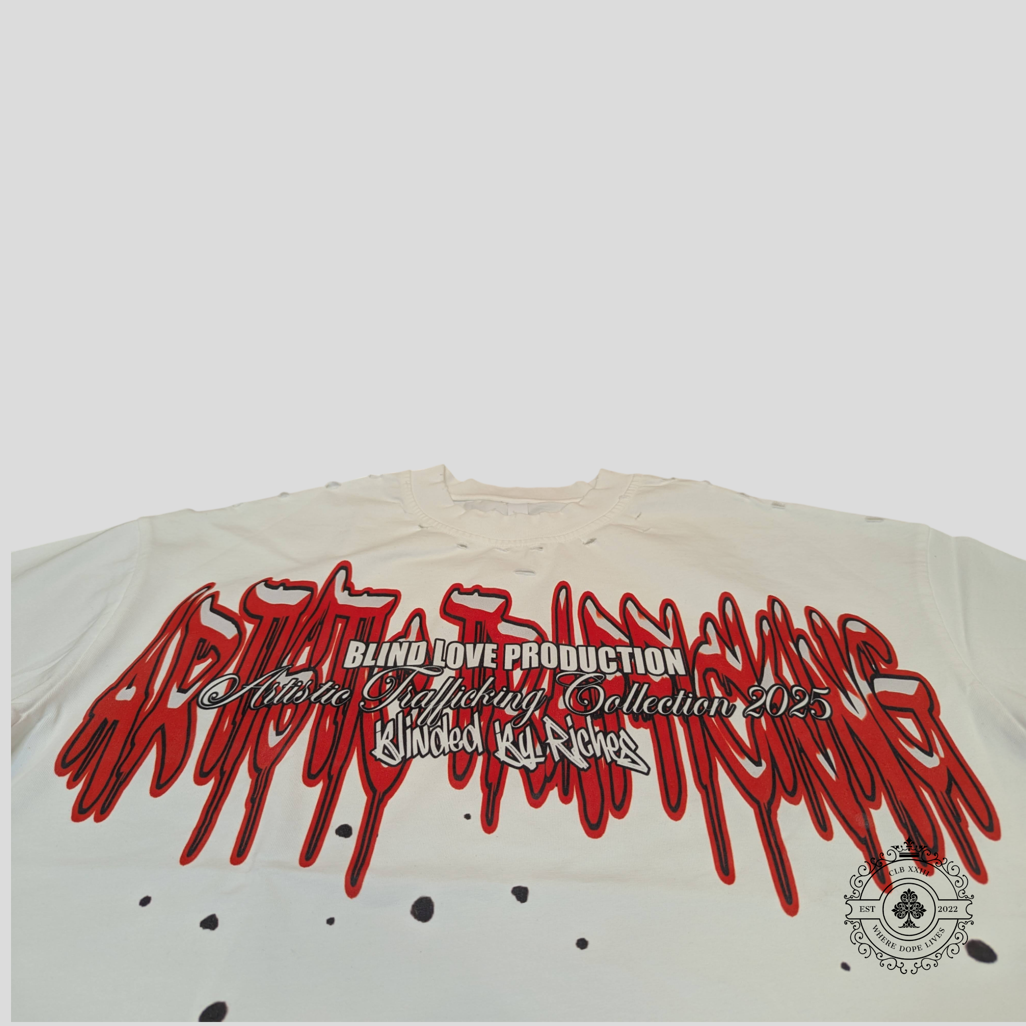 Blind Love Artistic Trafficking T-Shirt in White/Red