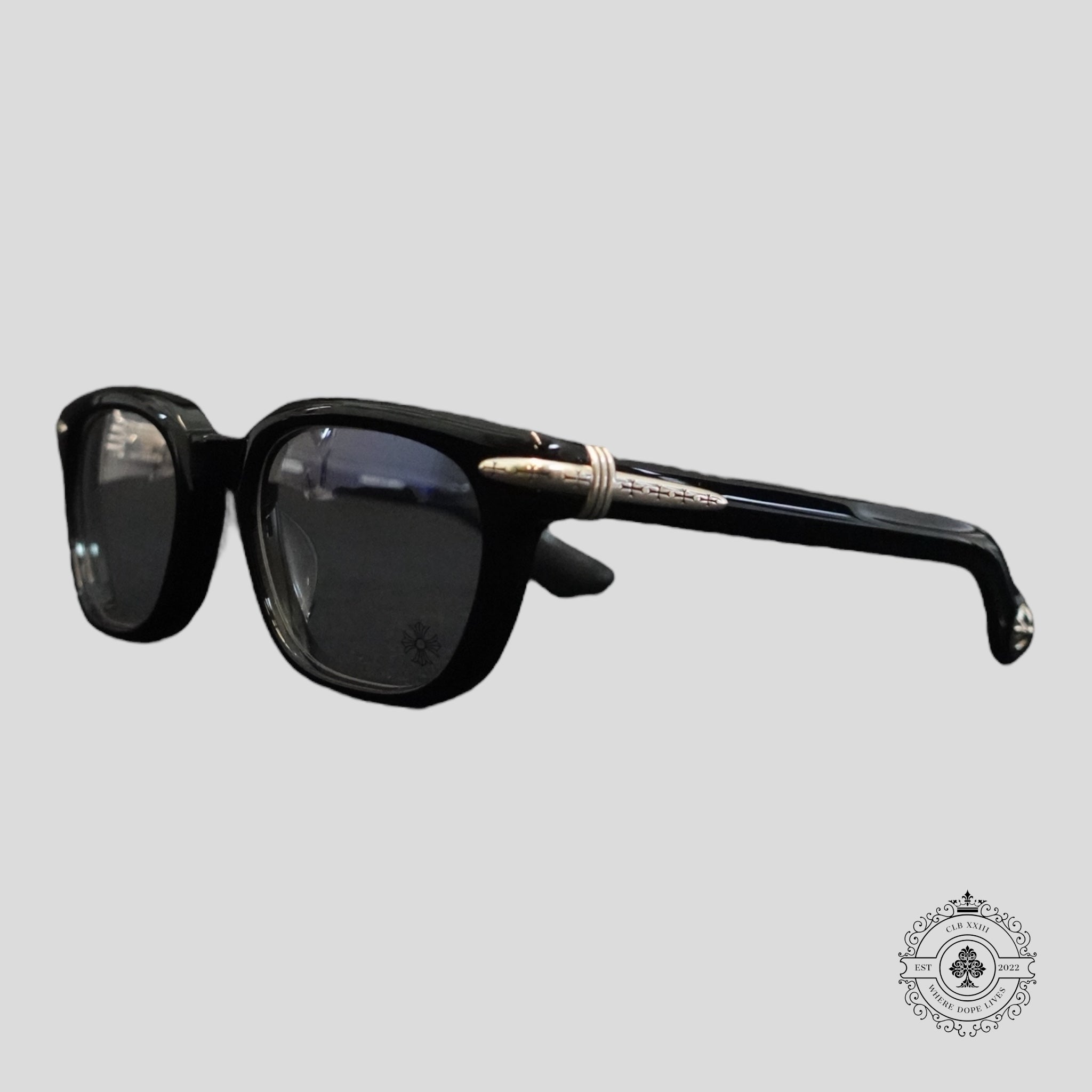 Chrome Hearts Drippin Glasses in Black/Silver