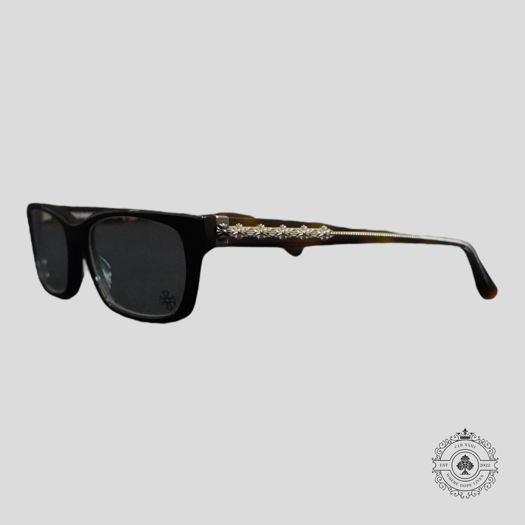Chrome Hearts Drop Box Glasses in Tortoise Shell/Silver