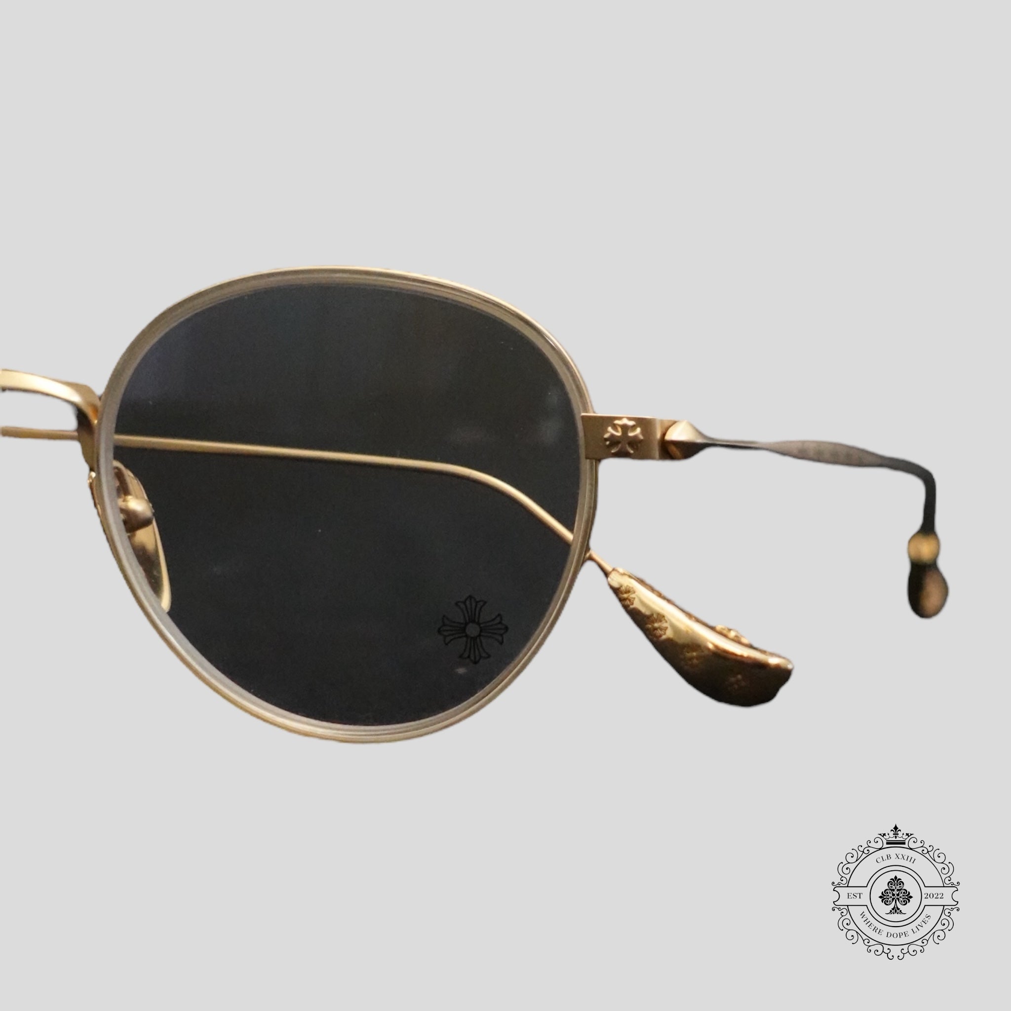 Chrome Hearts Bone Prone IV Glasses in Gold
