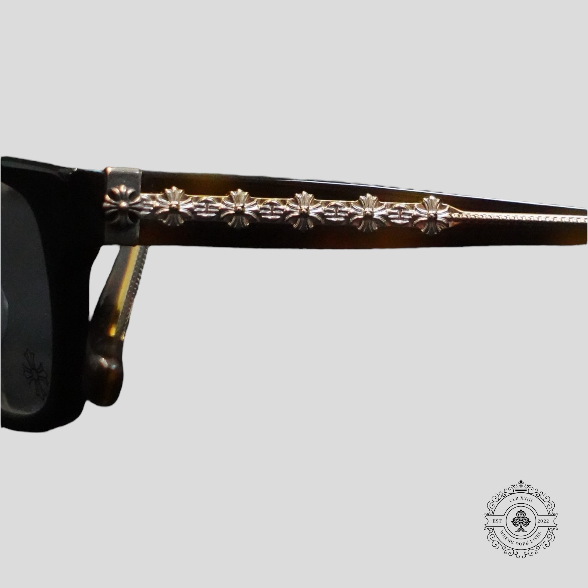 Chrome Hearts Drop Box Glasses in Tortoise Shell/Silver