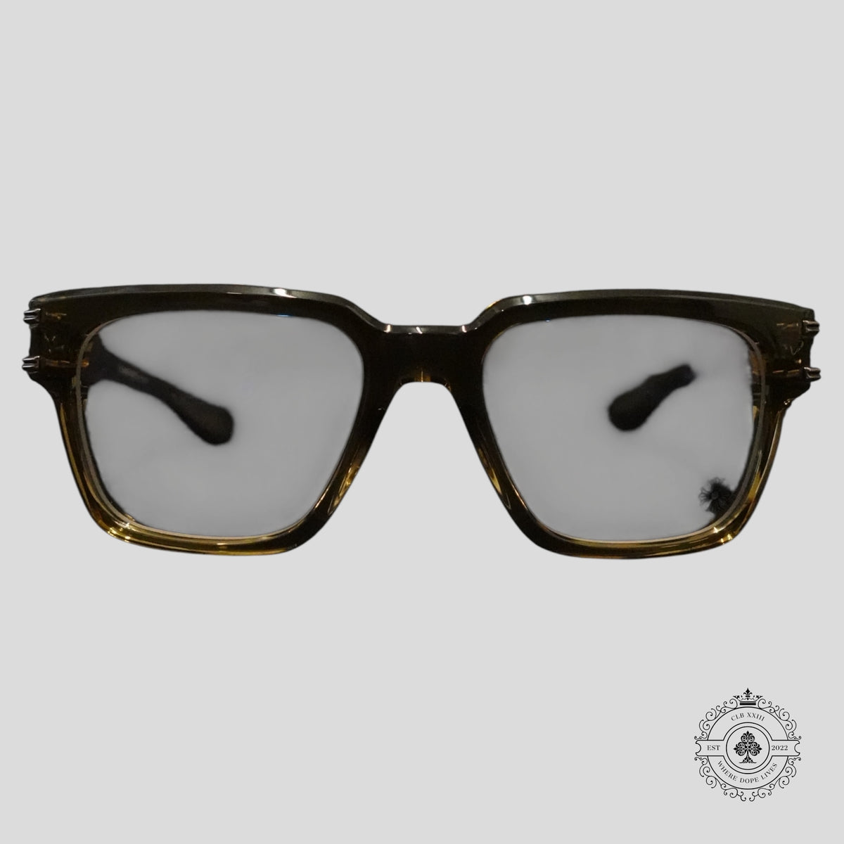 Chrome Hearts Bulge Glasses in Olive/Silver