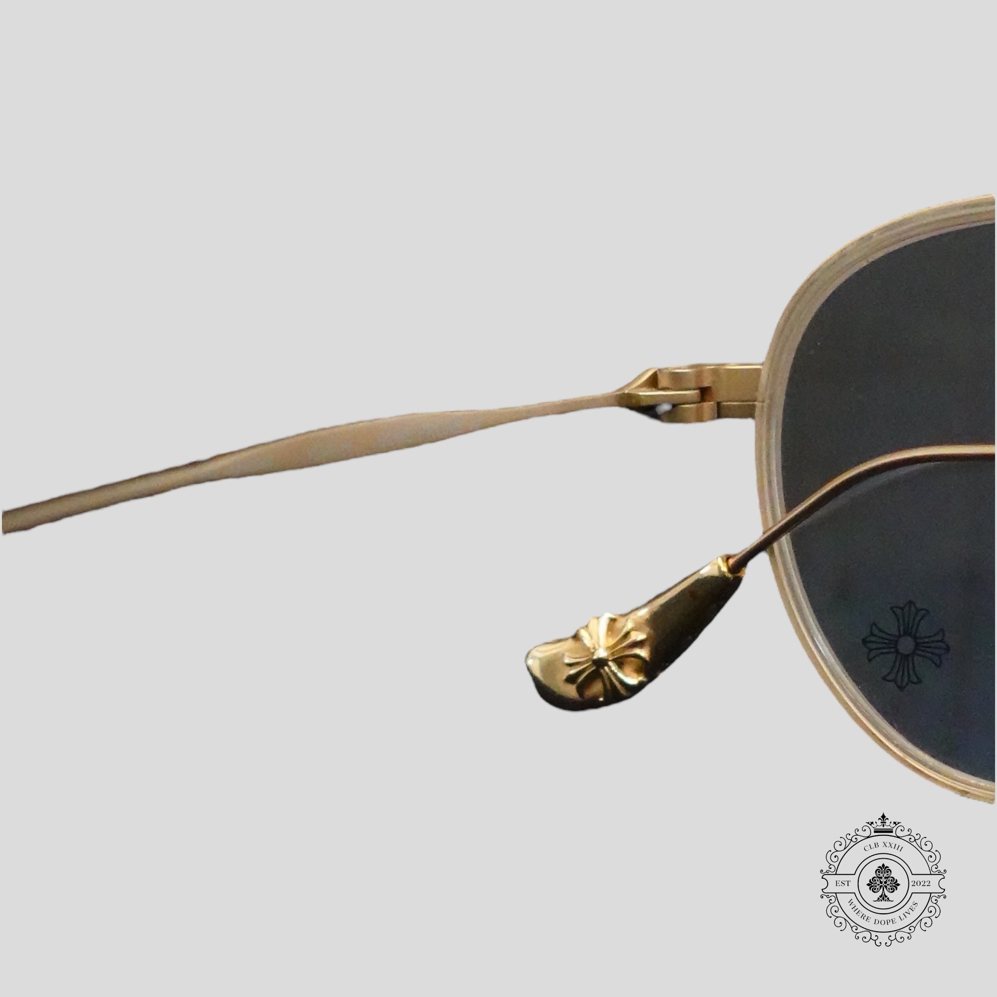 Chrome Hearts Bone Prone IV Glasses in Gold