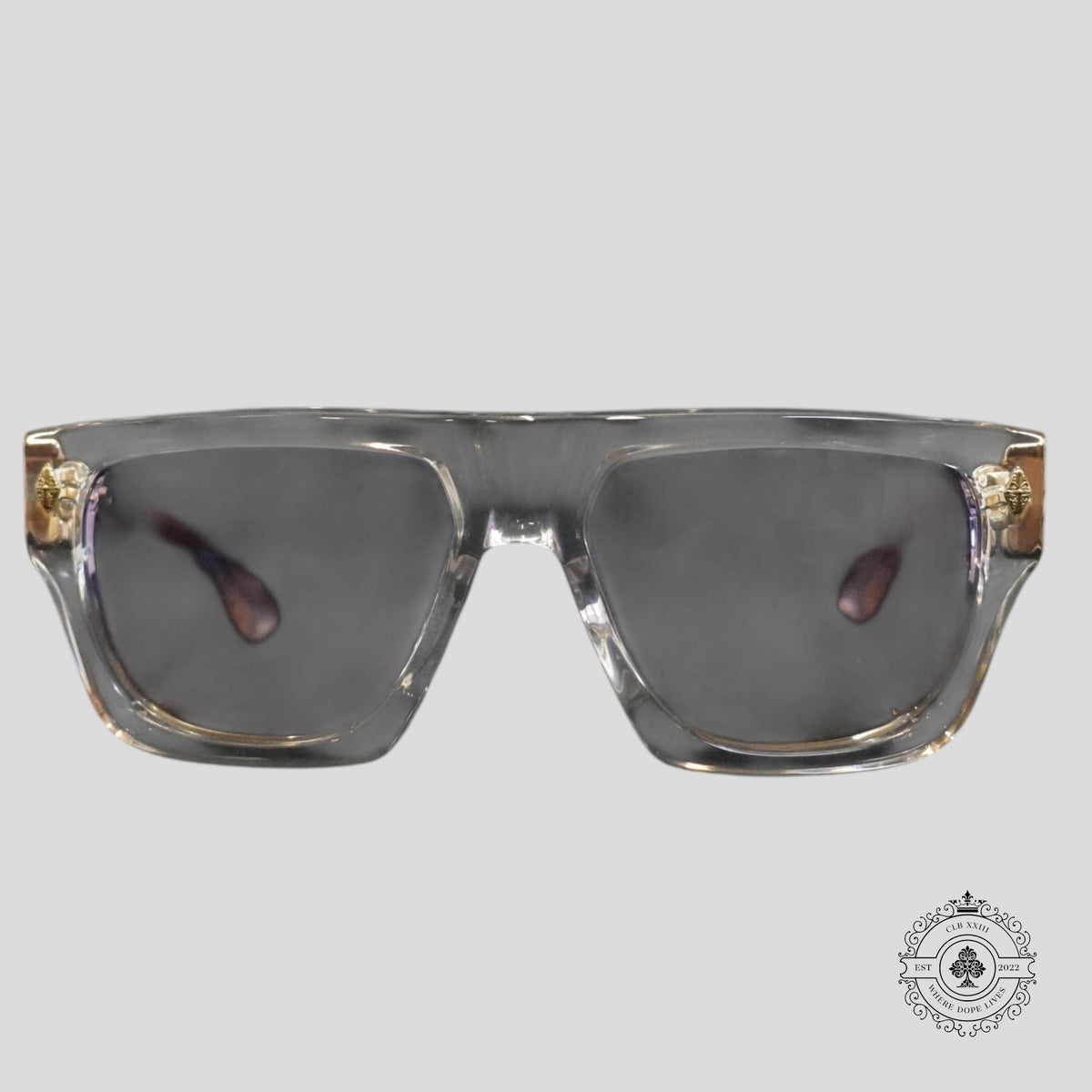 Chrome Hearts Charismadick Glasses in Clear/Gold