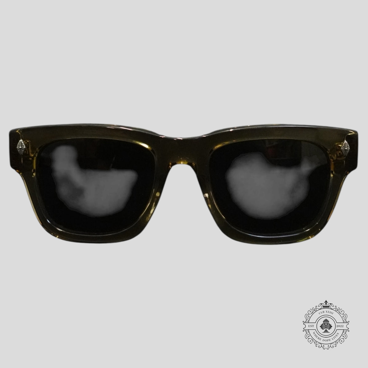 Chrome Hearts Dick Fitzener Glasses in Olive/Silver