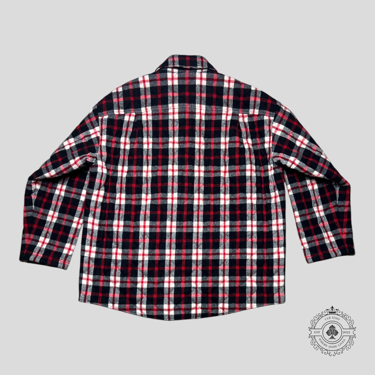 Balenciaga Plaid Quilted Jacket in Black/Red/White