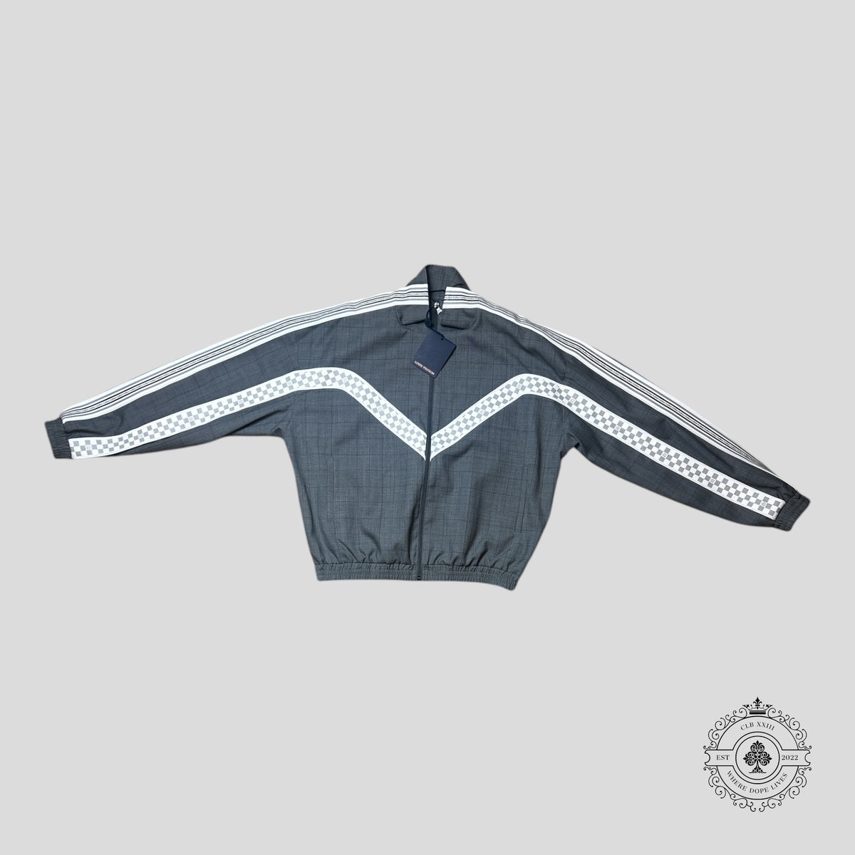 Louis Vuitton Tailored Tracksuit in Grey/White