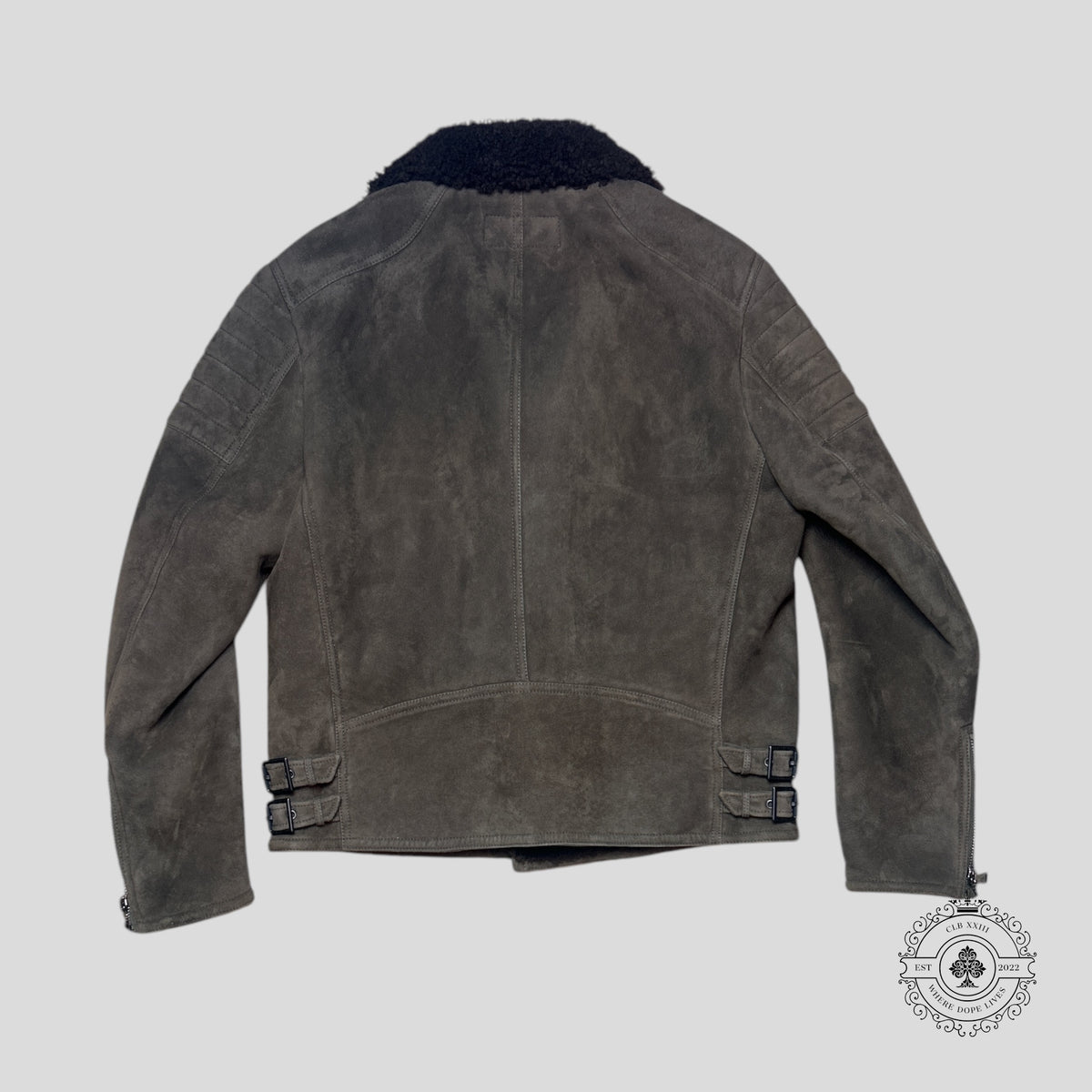 Ralph Lauren Purple Label Suede Shearling Jacket in Brown