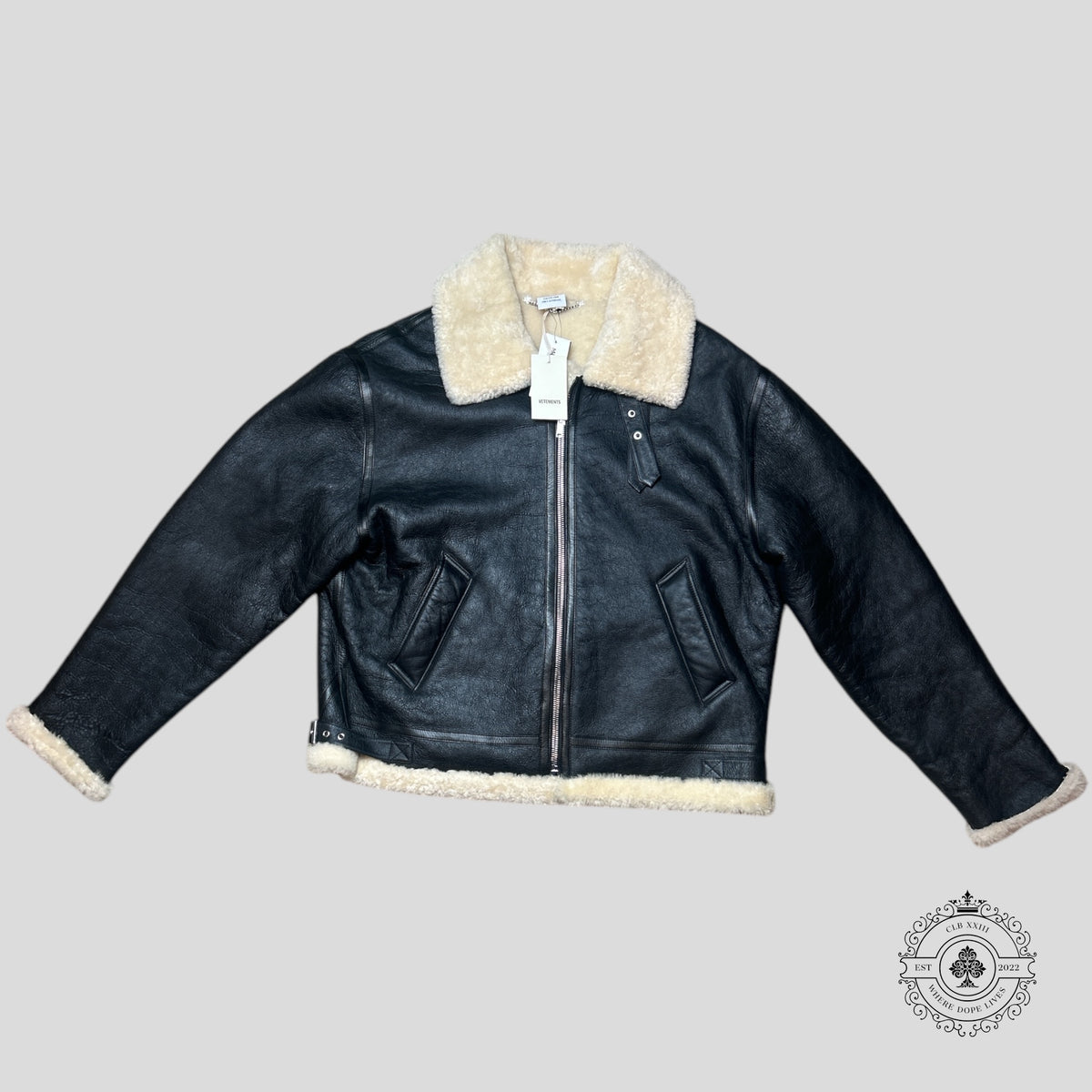 Vetements Shearling Jacket in Black