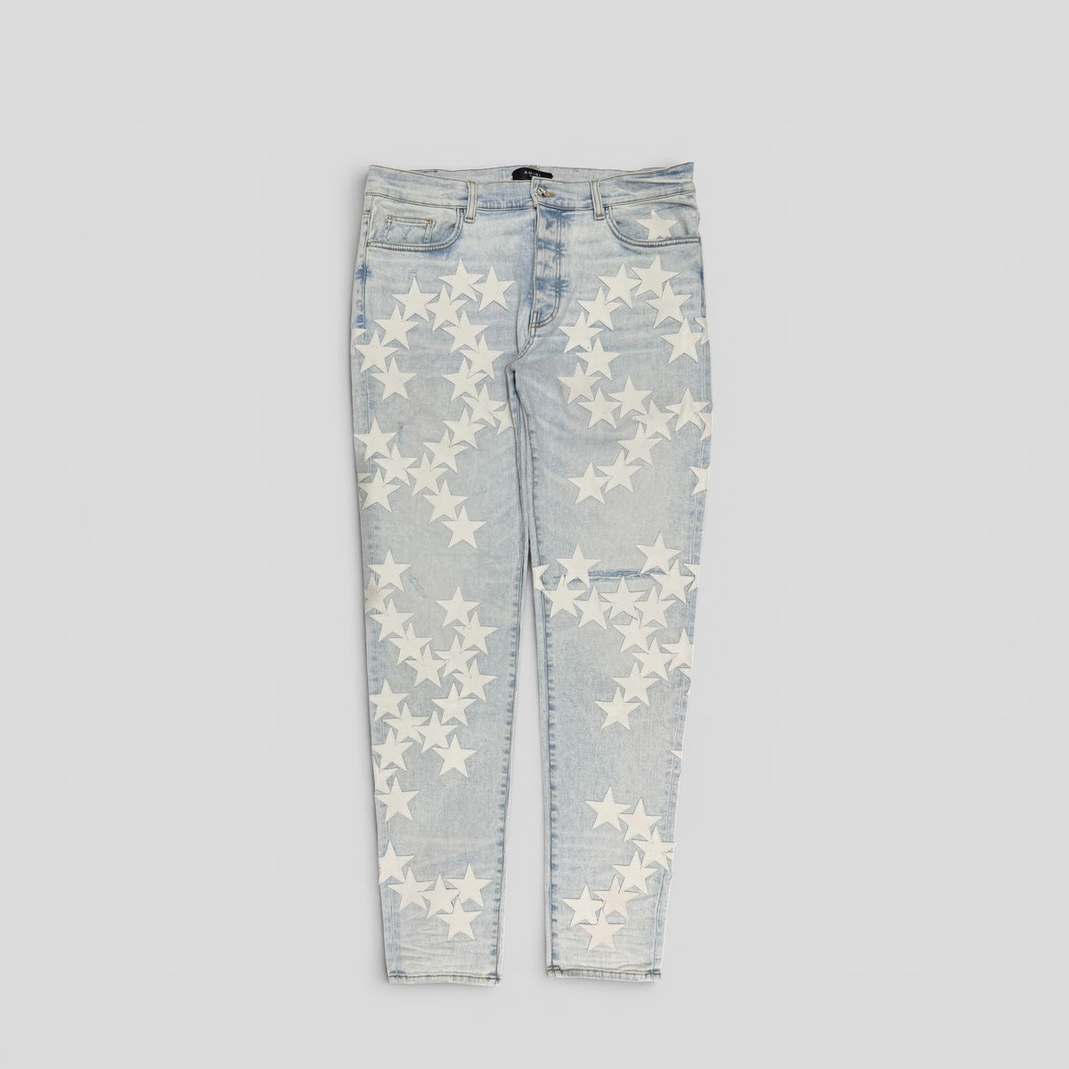 Amiri Chemist Star Jeans in Light Wash/White