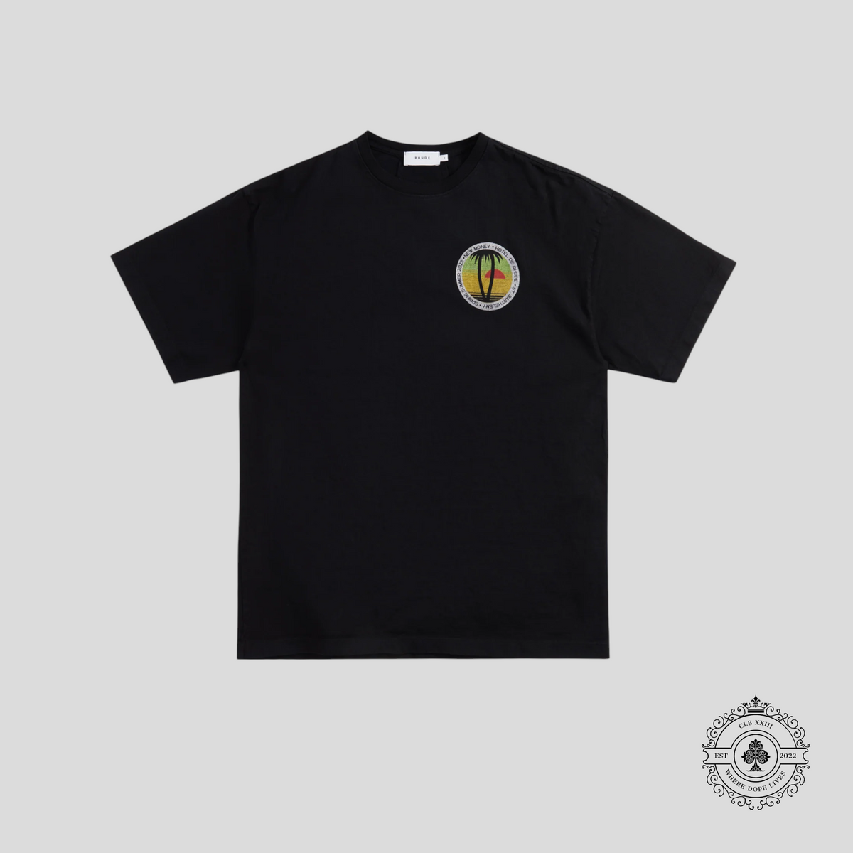 Rhude Twin Palms Tee in Black