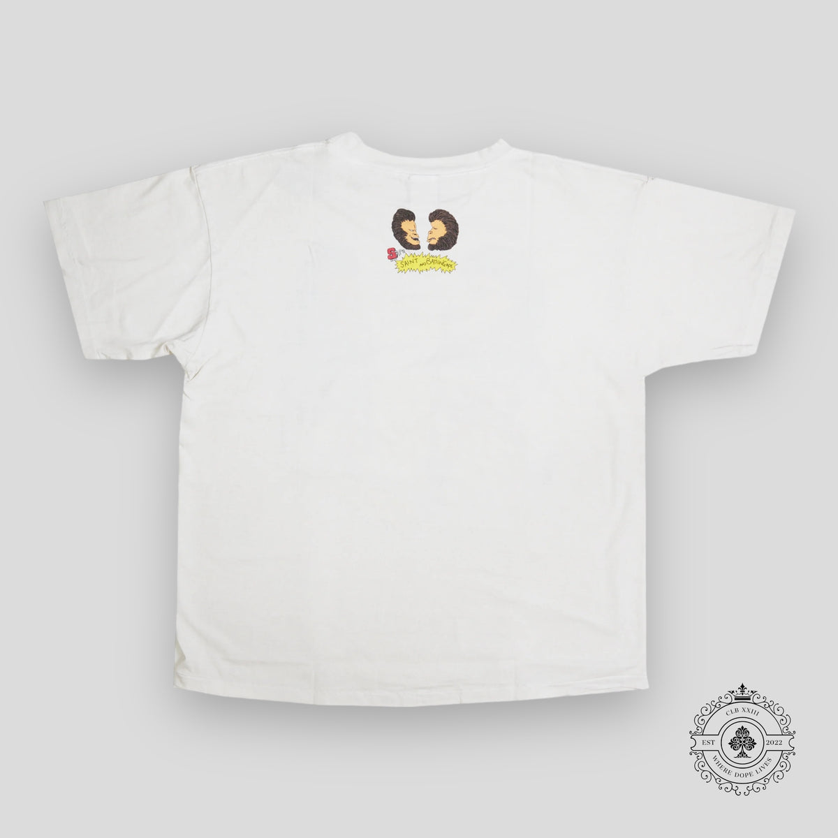 SAINT MICHAEL X BAPE HEAVEN & HELL TEE IN WHITE