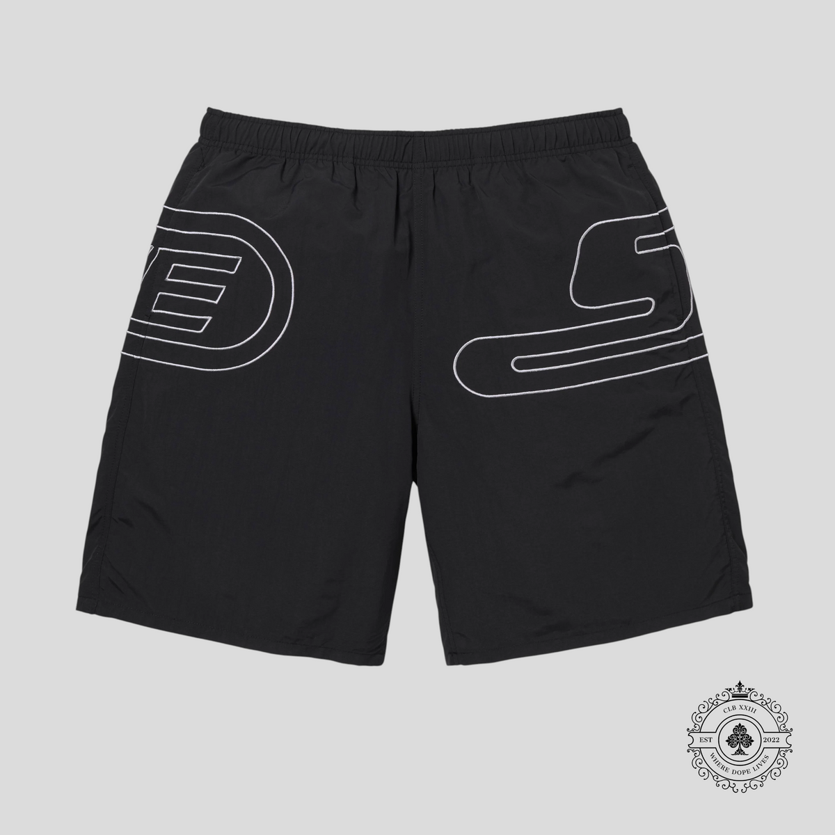 Supreme Big Logo Nylon Shorts in Black