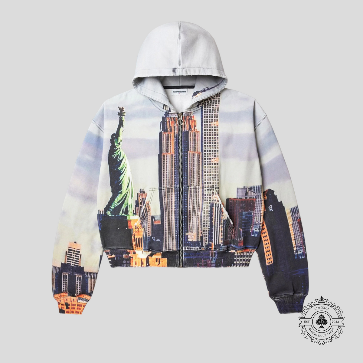 Vale Skyline Zip Up Hoodie in White