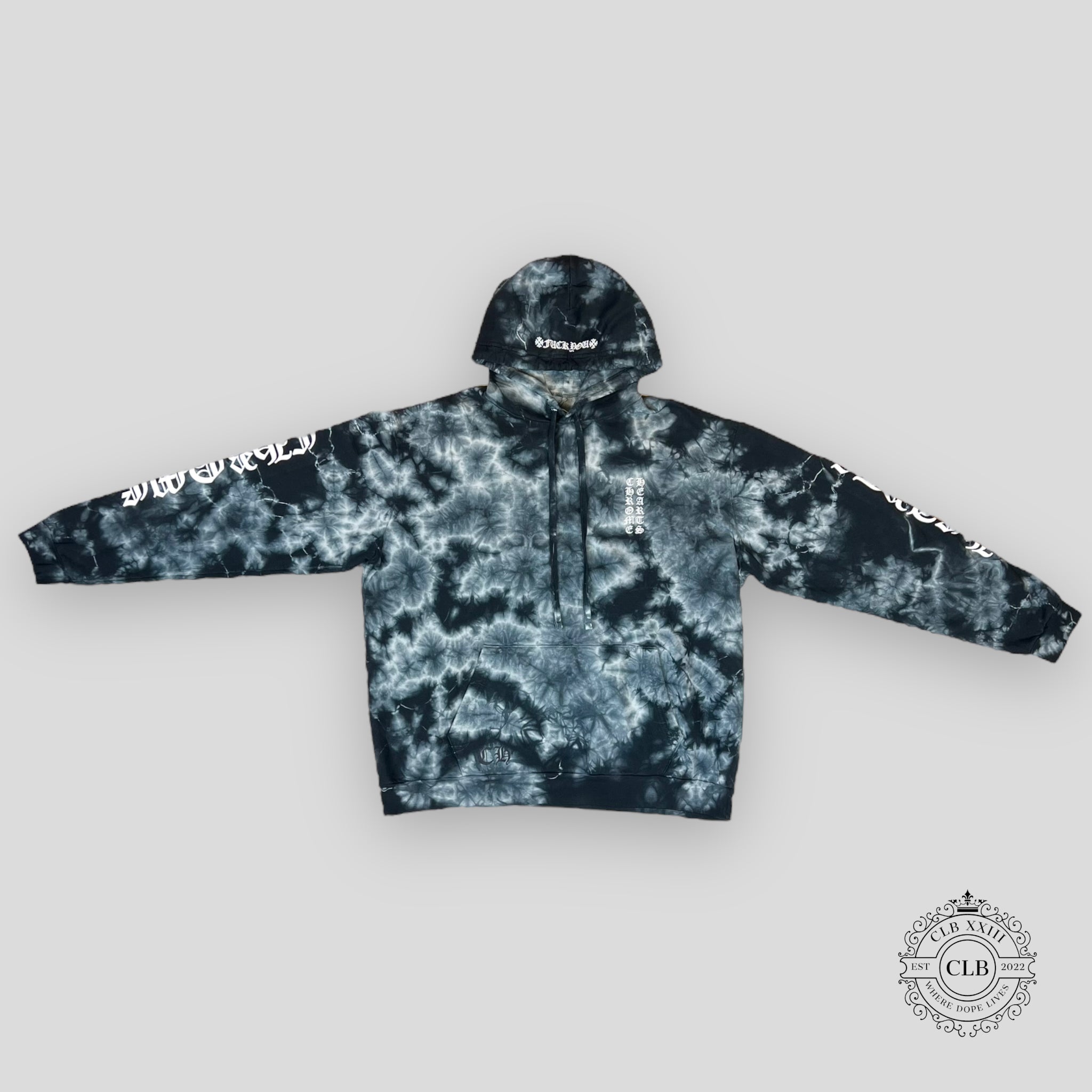 Chrome Hearts Tie Dye Horseshoe Hoodie in Black