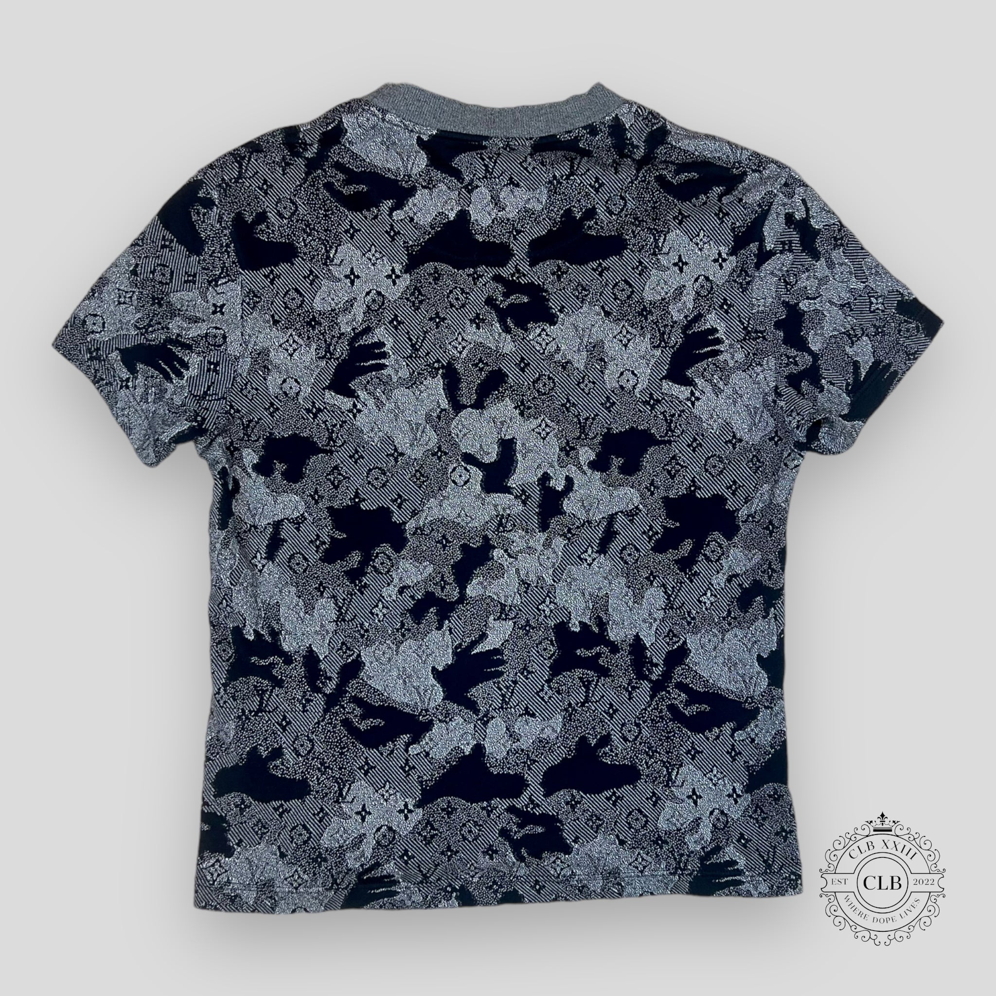 LOUIS VUITTON CAMO JACQUARD T-SHIRT - BLACK