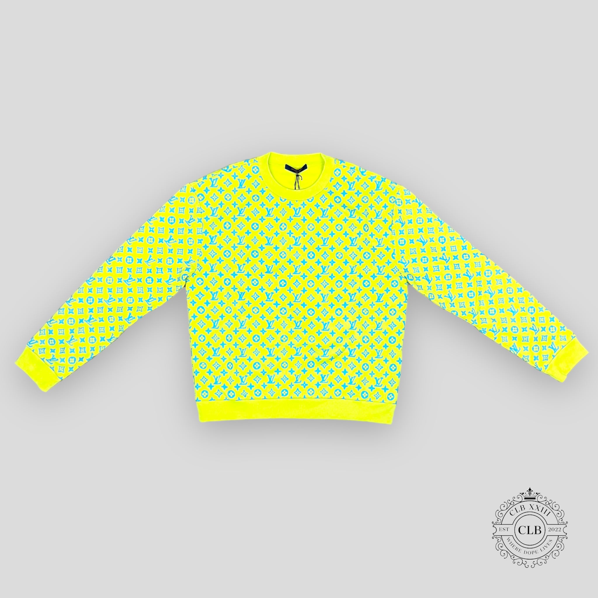 LOUIS VUITTON MONOGRAM RAINBOW PLAYGROUND SWEATER- YELLOW/BLUE