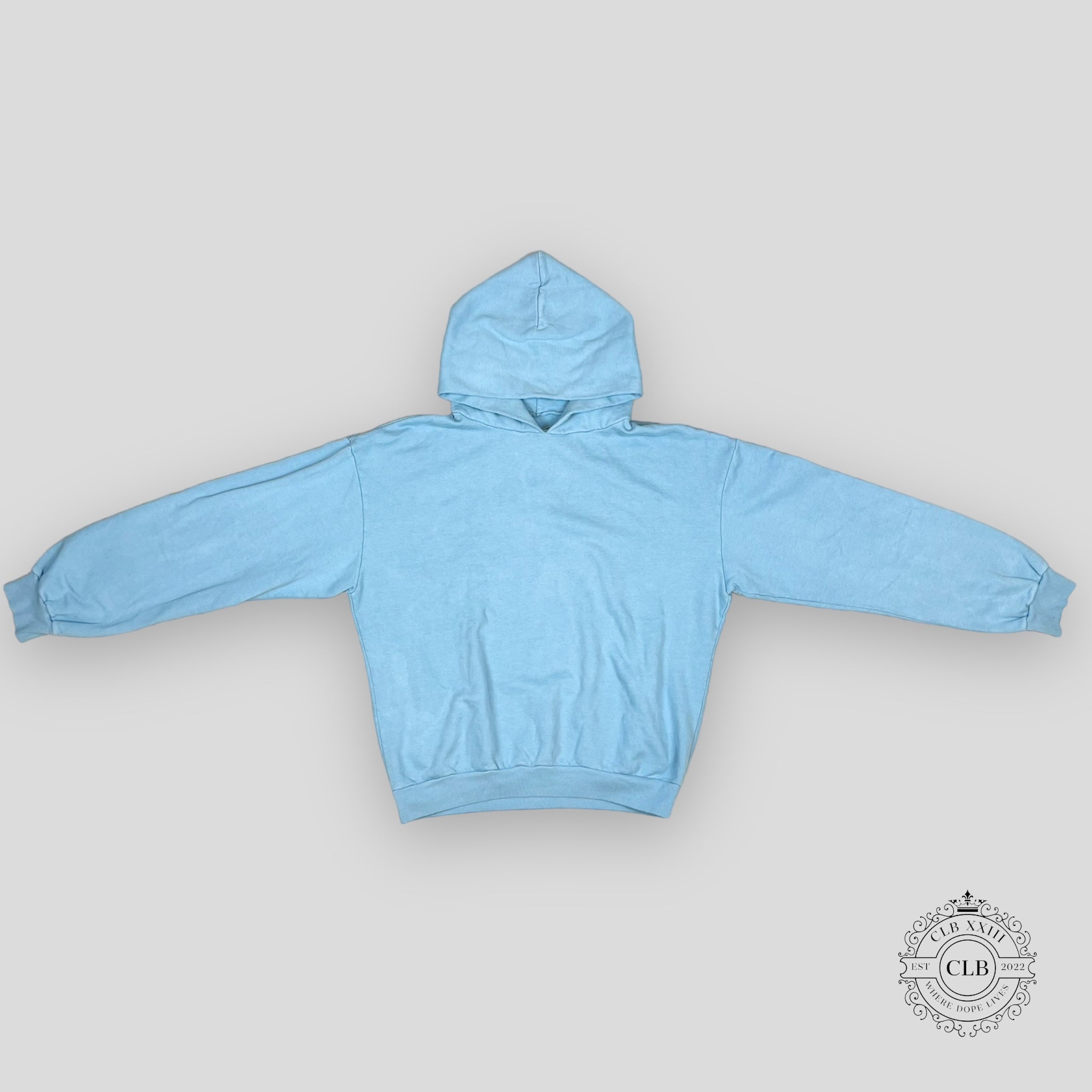 KANYE WEST & DRAKE FREE HOOVER HOODIE- LIGHT BLUE