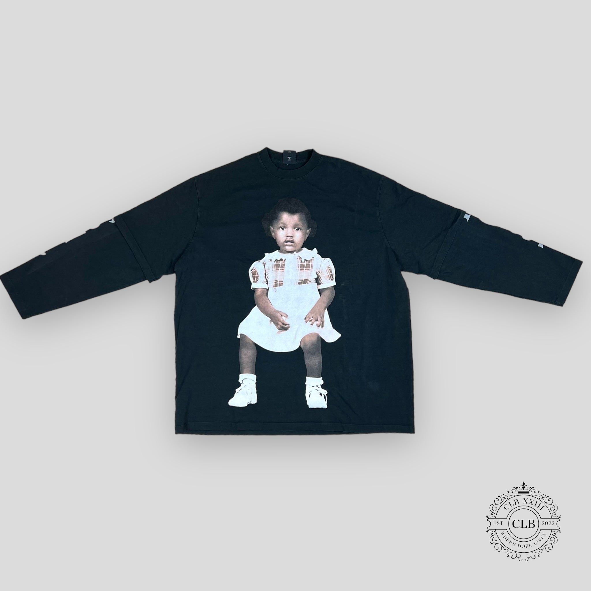 KANYE WEST DONDA 2 LAYER LONG SLEEVE T-SHIRT - BLACK