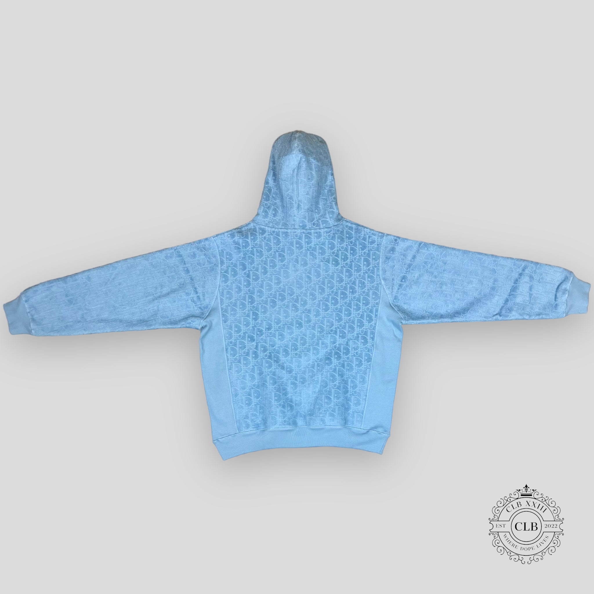 Dior Oblique Terrycloth Hoodie in Blue