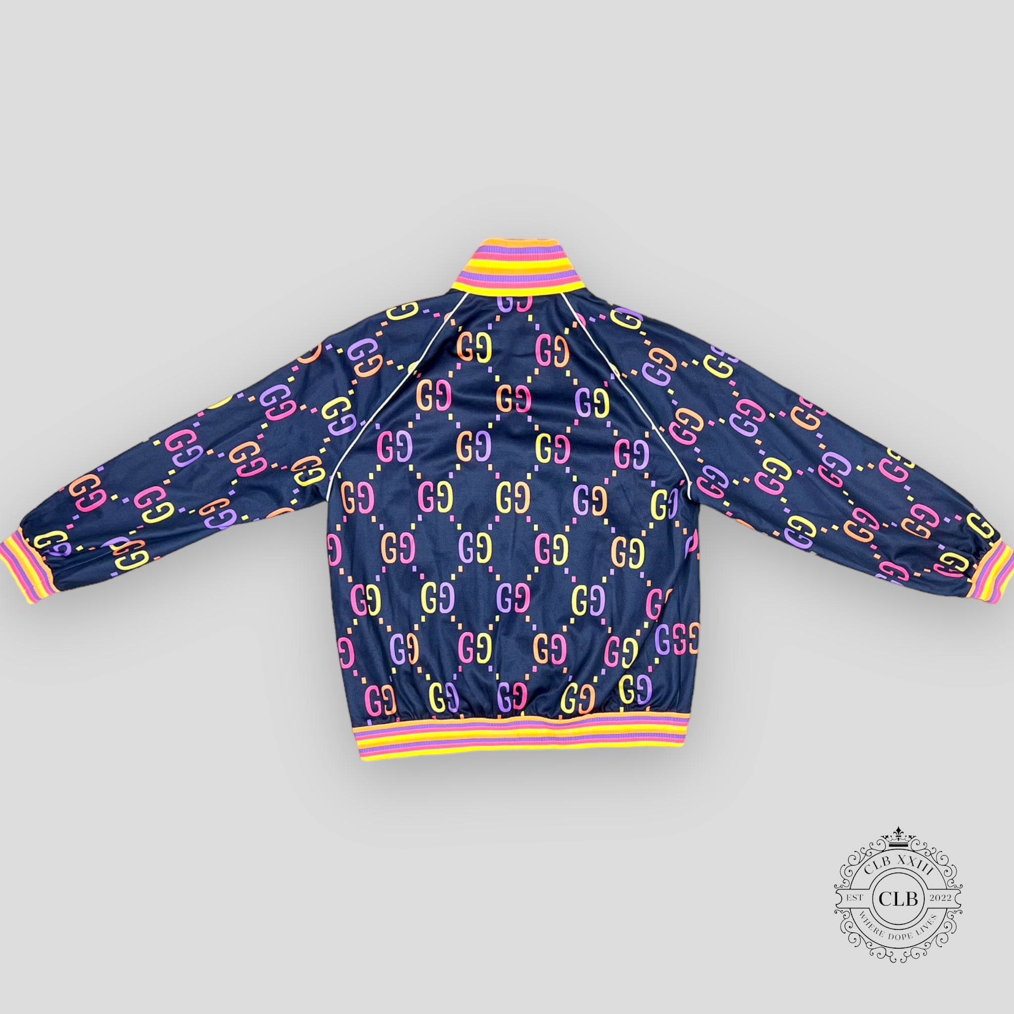 Gucci GG Jacquard Track Jacket in Blue/Multicolor