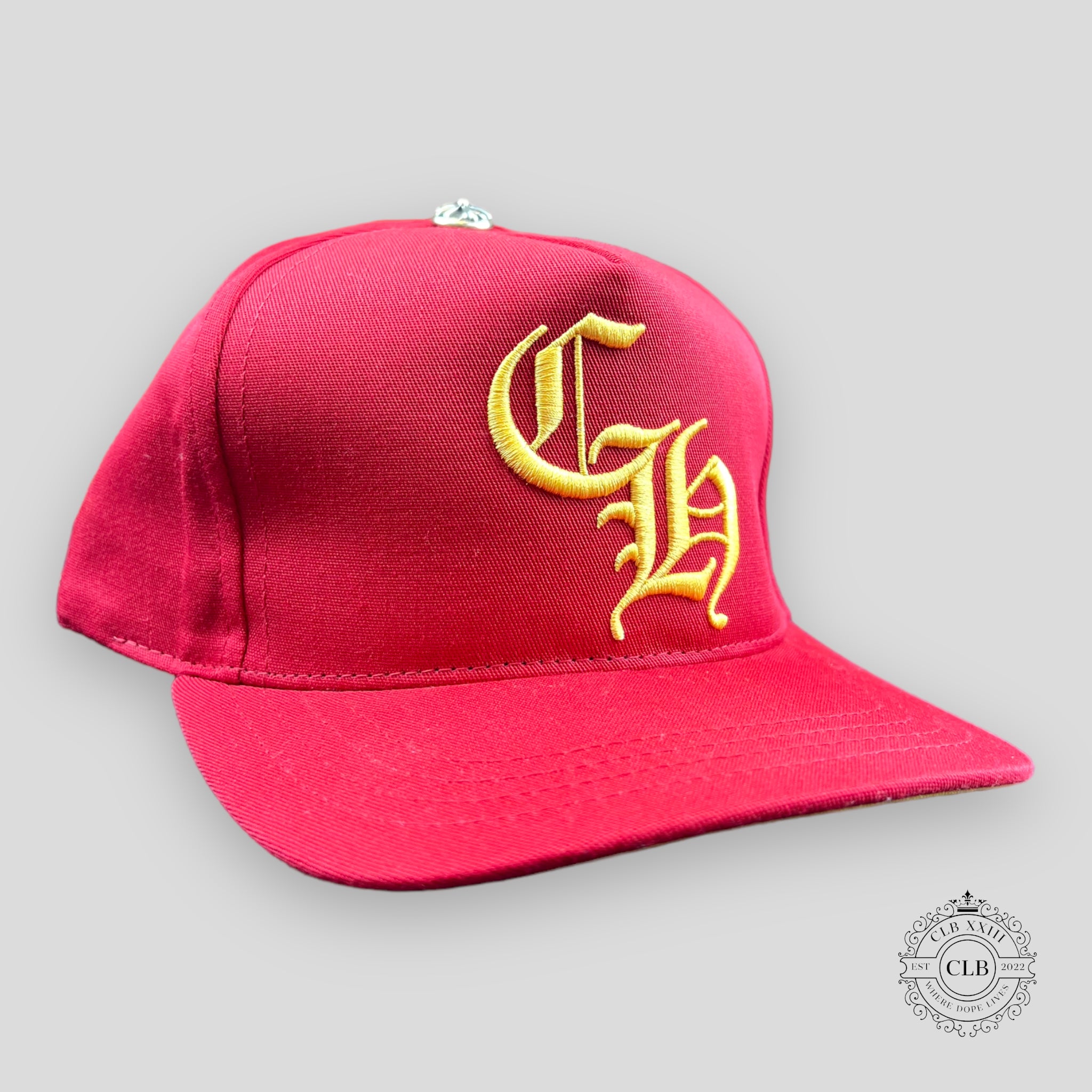 Chrome Hearts 5 Panel Hat in Red / Yellow