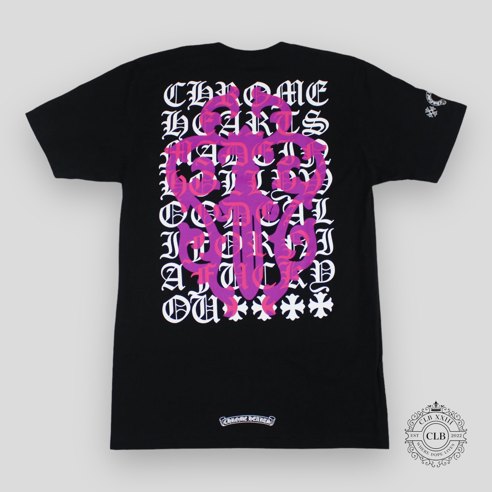 CHROME HEARTS DAGGER SHORT SLEEVE TEE - BLACK / PINK