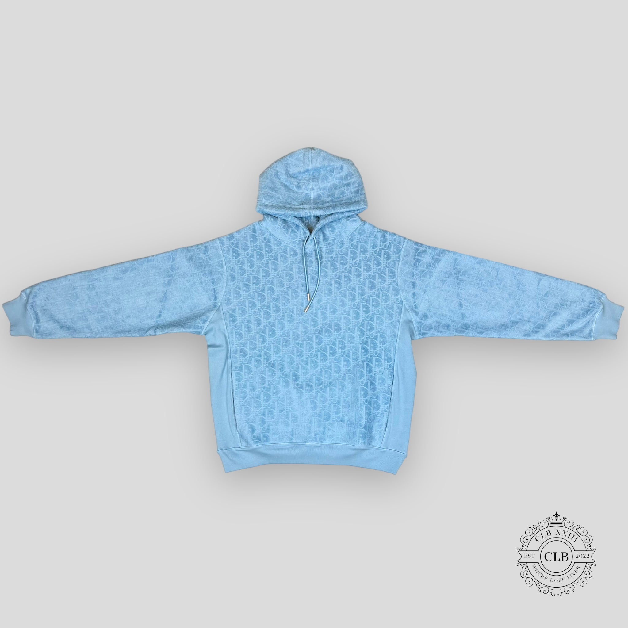 Dior Oblique Terrycloth Hoodie in Blue