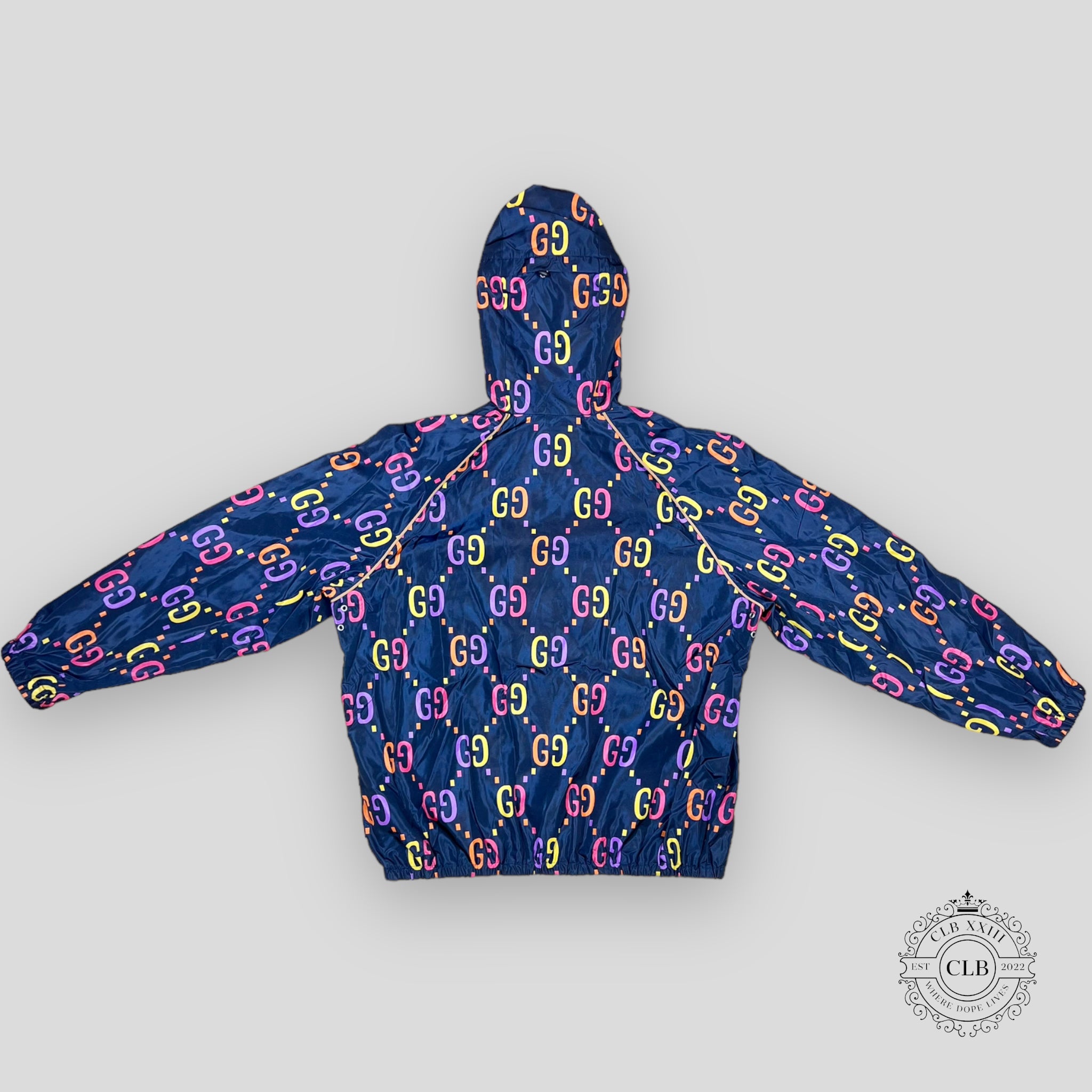 GUCCI GG JACQUARD WINDBREAKER JACKET- BLUE