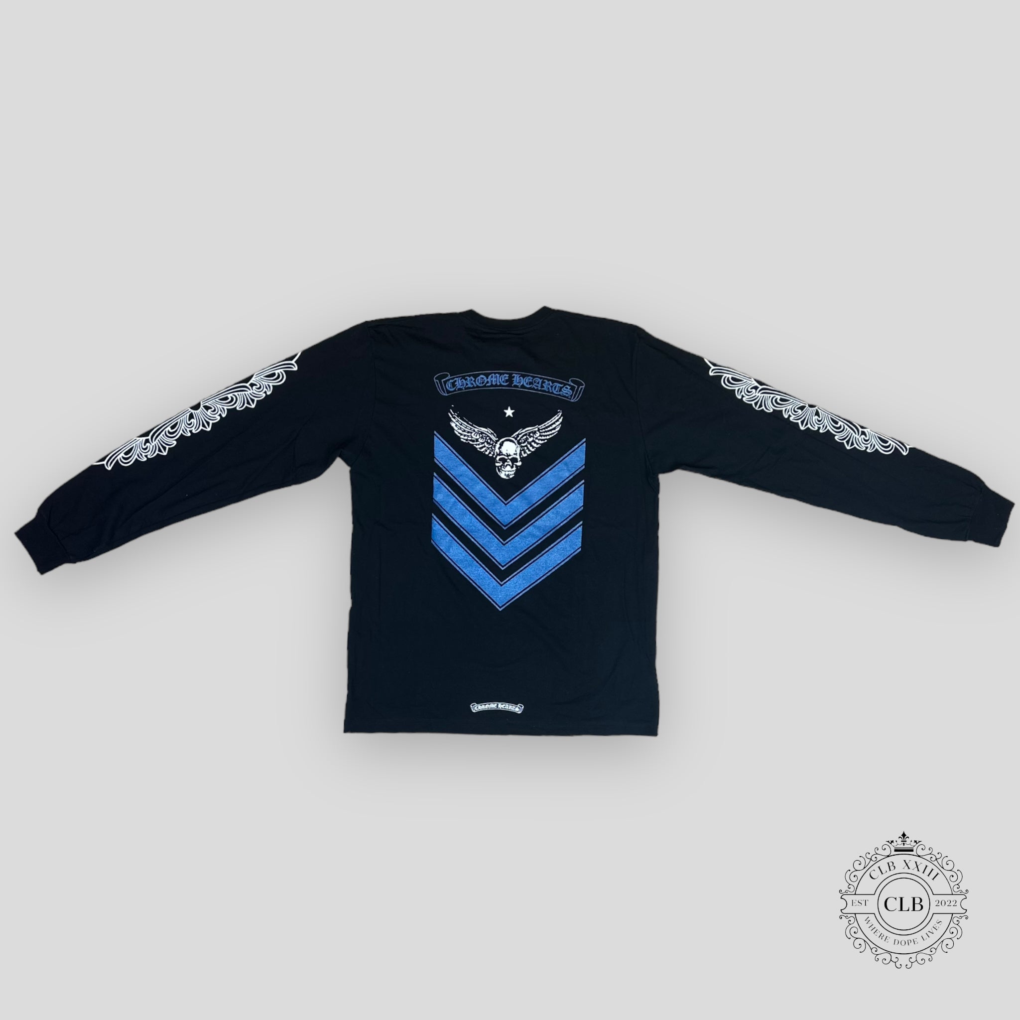 CHROME HEARTS FOTI LONG SLEEVE T-SHIRT - BLACK / BLUE