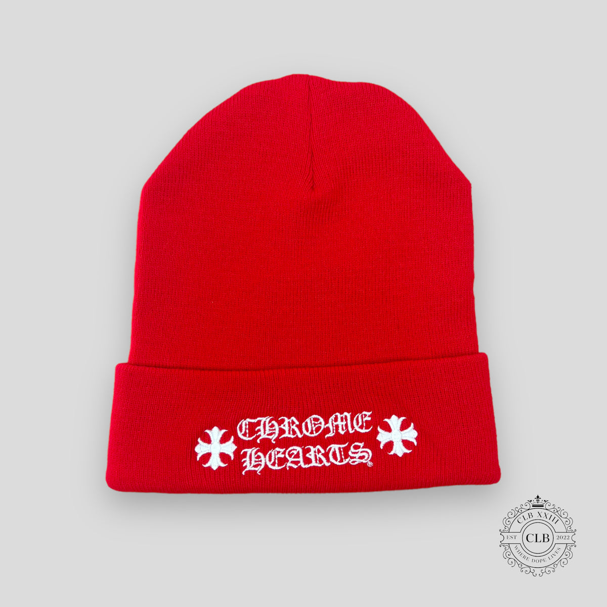 Chrome Hearts Red Logo Beanie