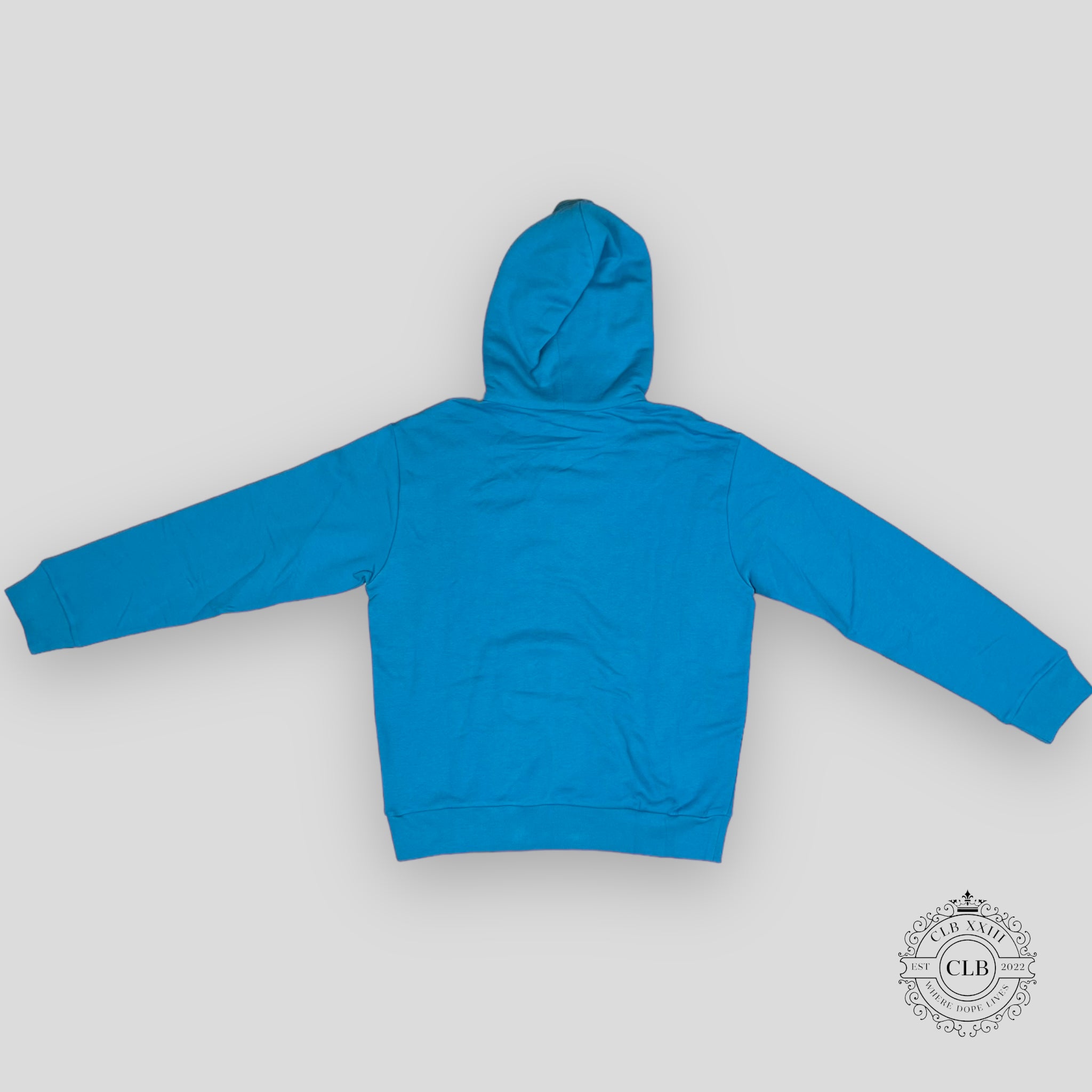 LOUIS VUITTON EMBROIDERED SIGNATURE COTTON HOODIE - PIGEON BLUE