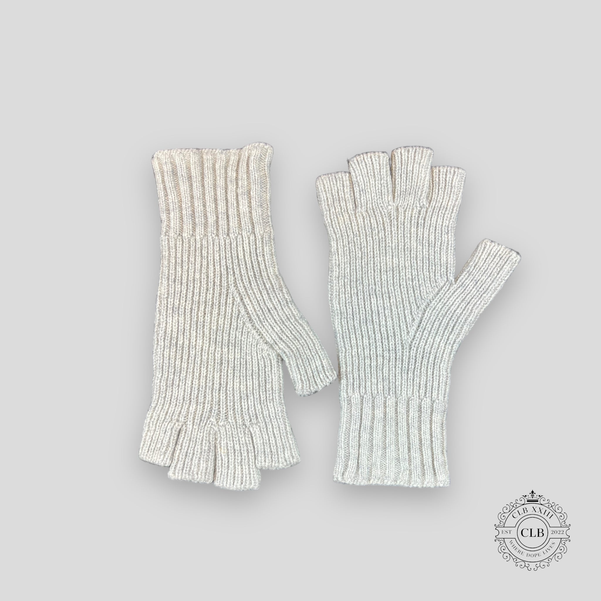 CHROME HEARTS STUDDED CASHMERE FINGERLESS GLOVES