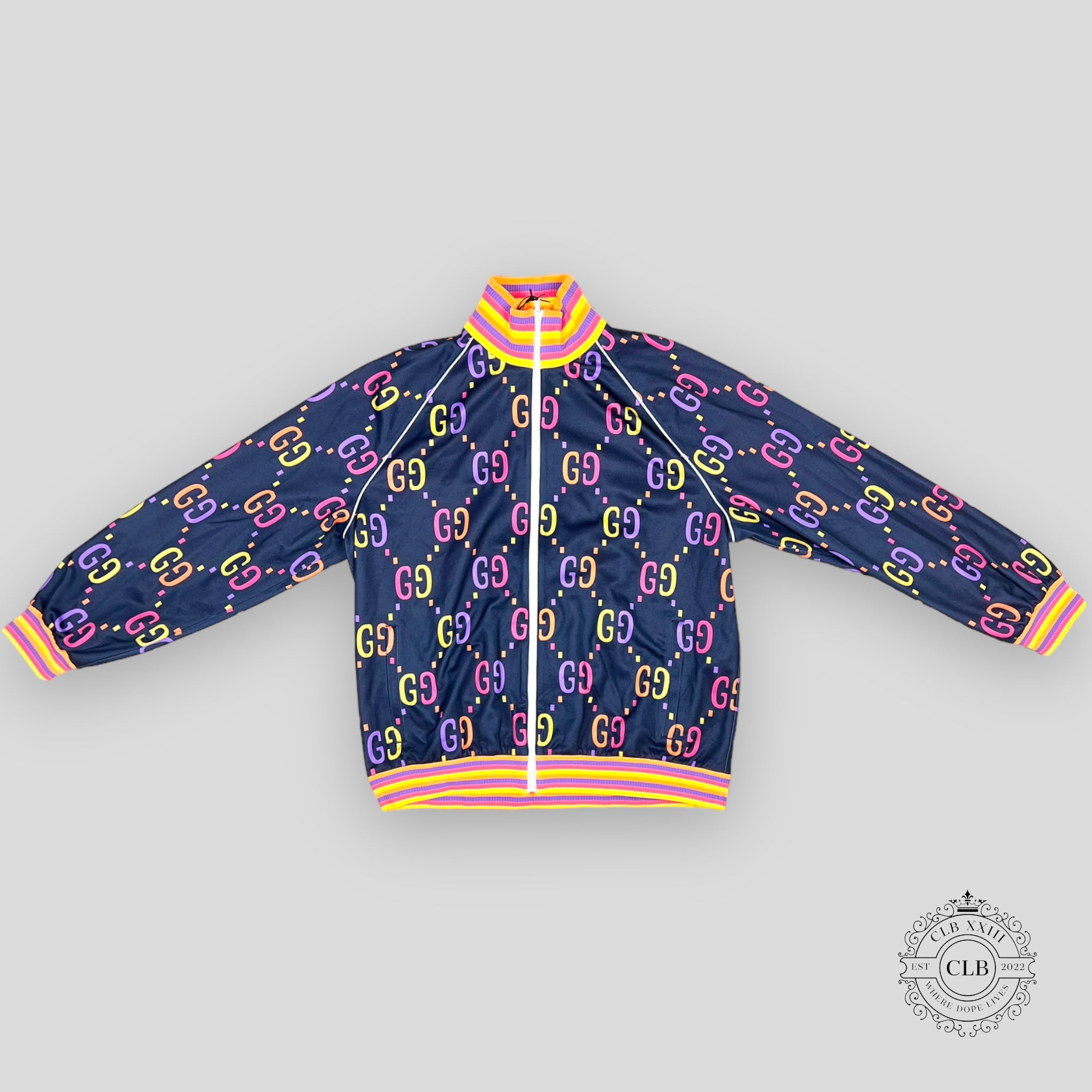 Gucci GG Jacquard Track Jacket in Blue/Multicolor