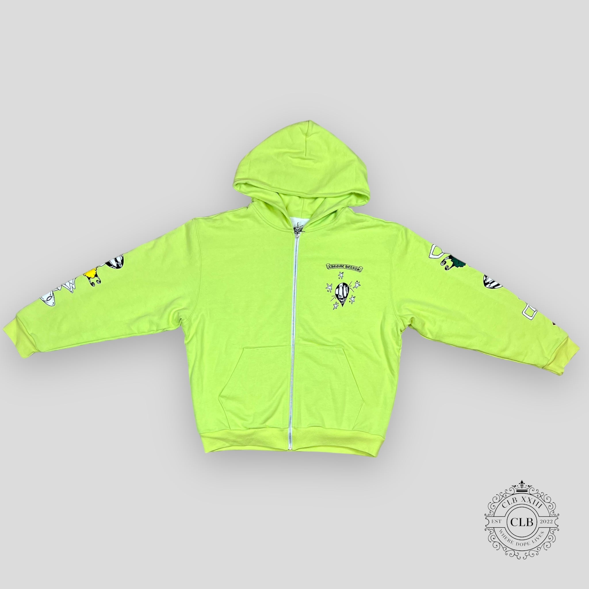 Chrome Hearts Matty Boy Link Zip Up Hoodie in Green