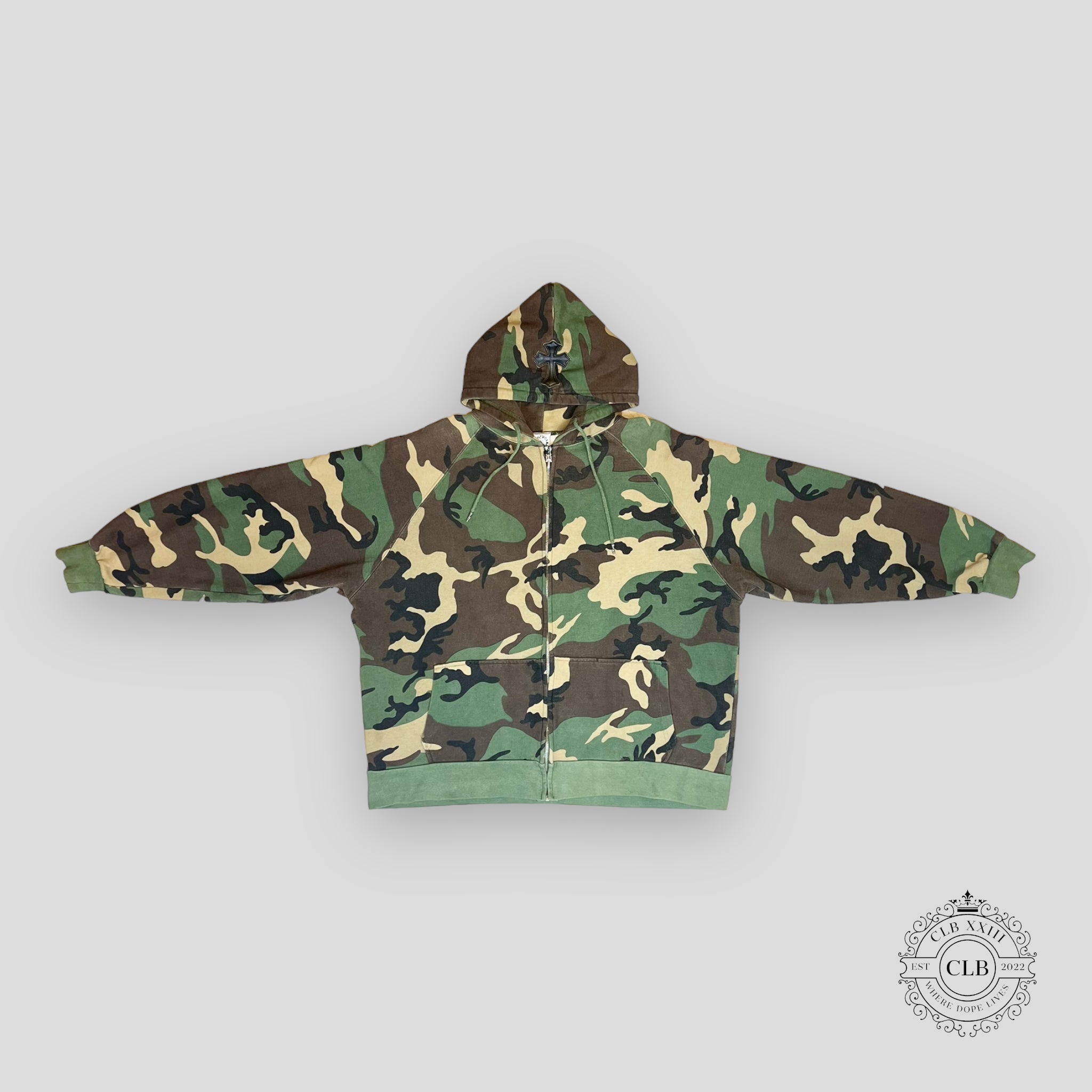 Chrome Hearts Camouflage Cross Patch Thermal Hoodie