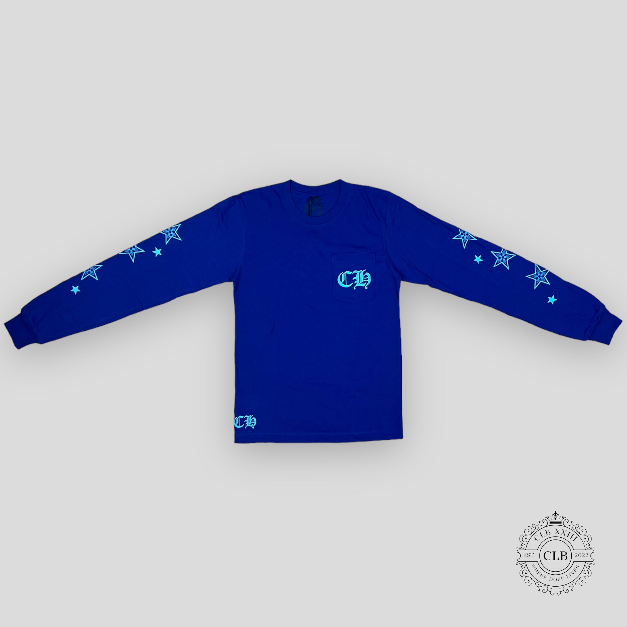 Chrome Hearts Lapis Stars Long Sleeve T-Shirt in Blue