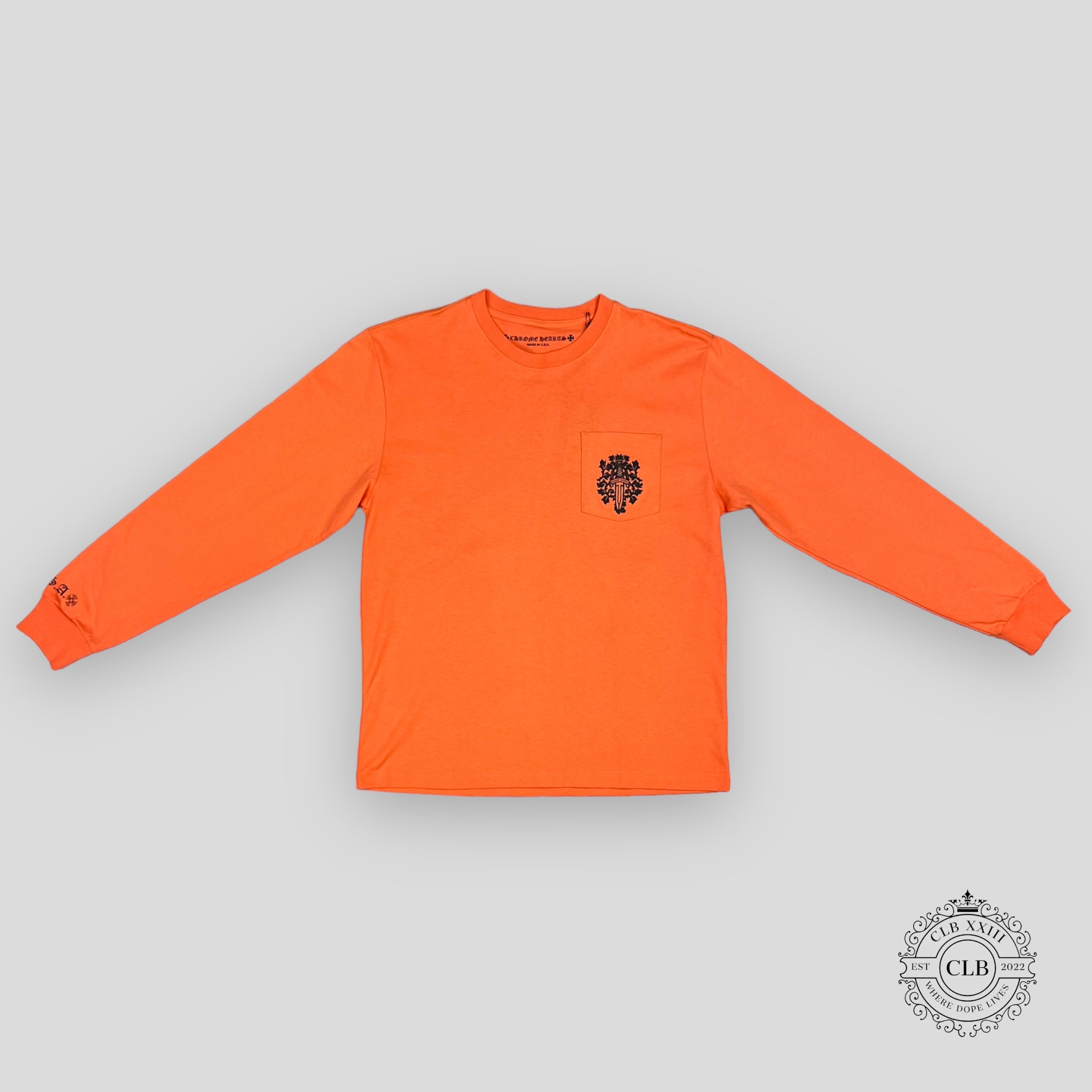 CHROME HEARTS VINE DAGGER LONG SLEEVE T-SHIRT - ORANGE