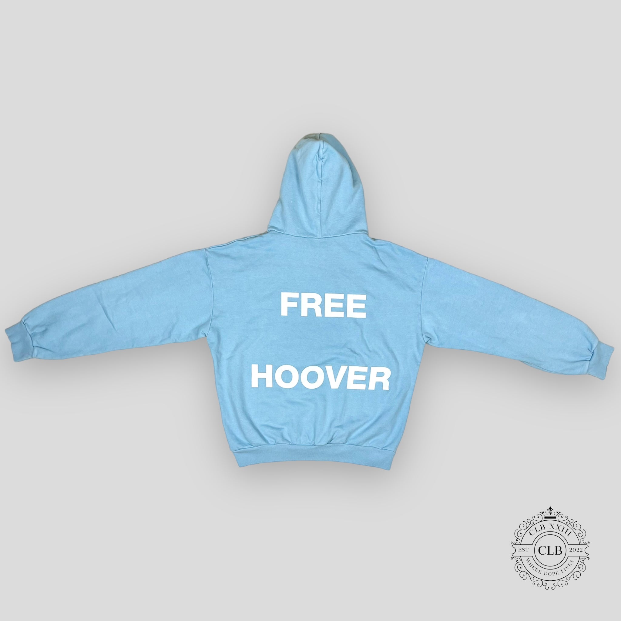 KANYE WEST & DRAKE FREE HOOVER HOODIE- LIGHT BLUE