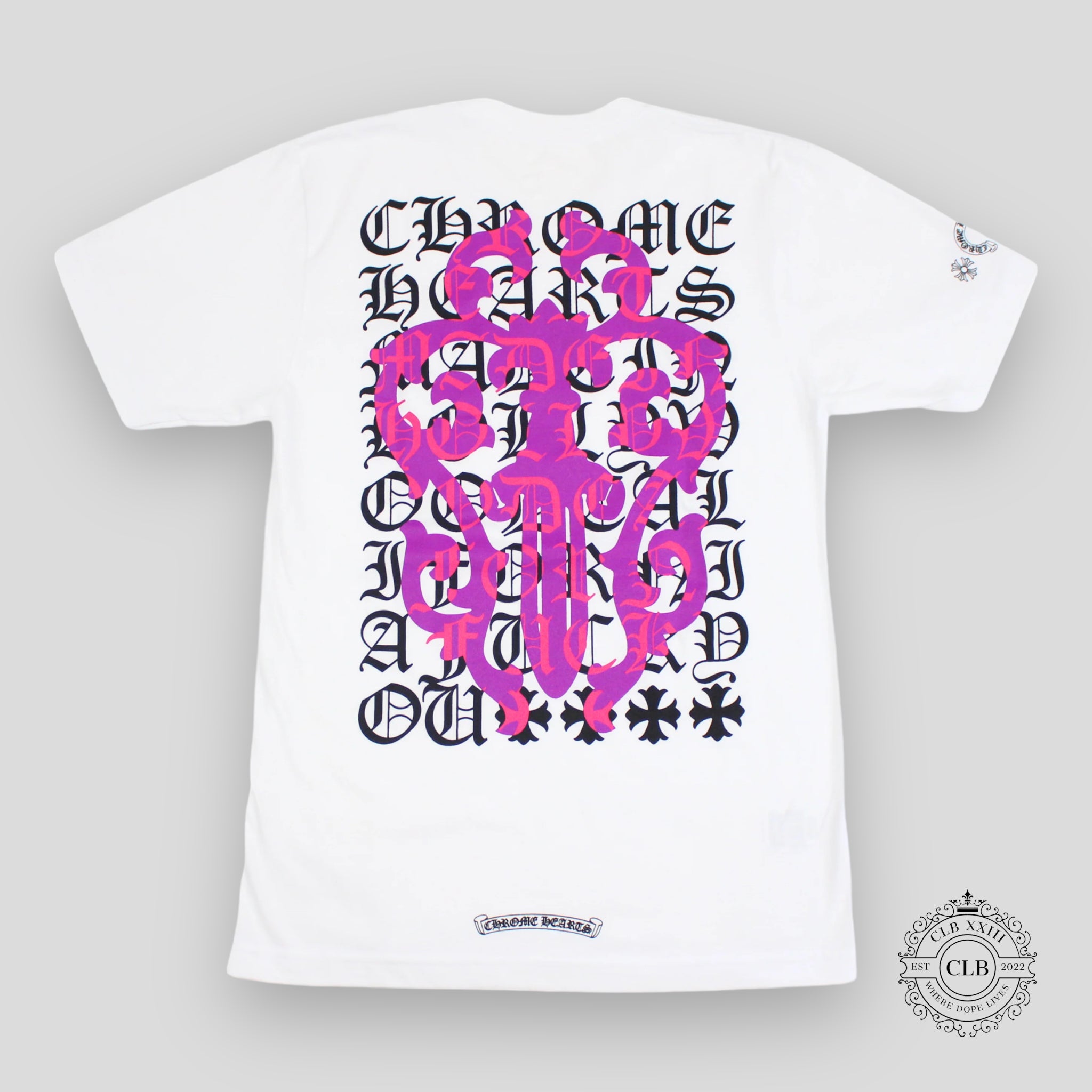 CHROME HEARTS DAGGER SHORT SLEEVE TEE - WHITE / PINK