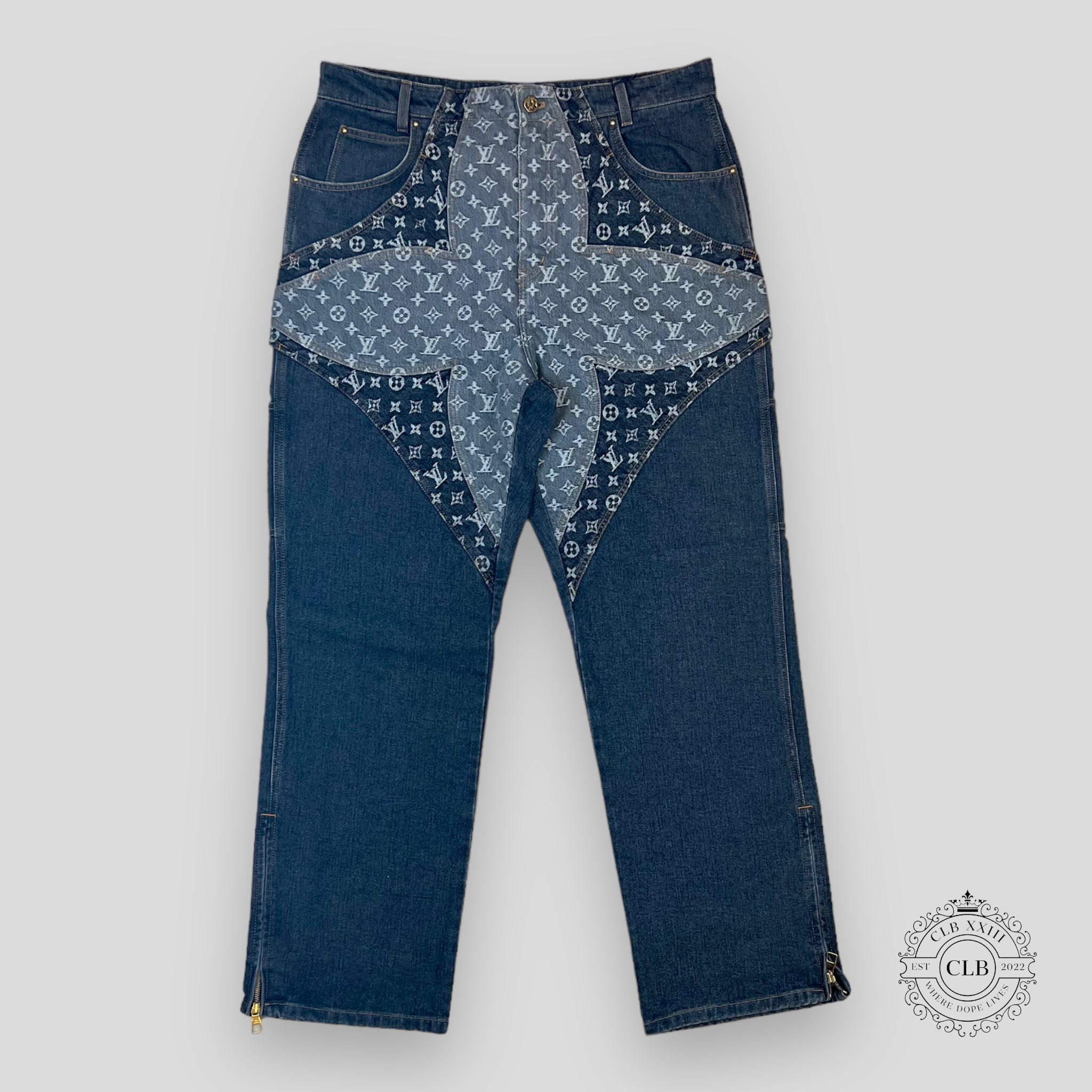 LOUIS VUITTON MONOGRAM FLOWER DENIM PANTS