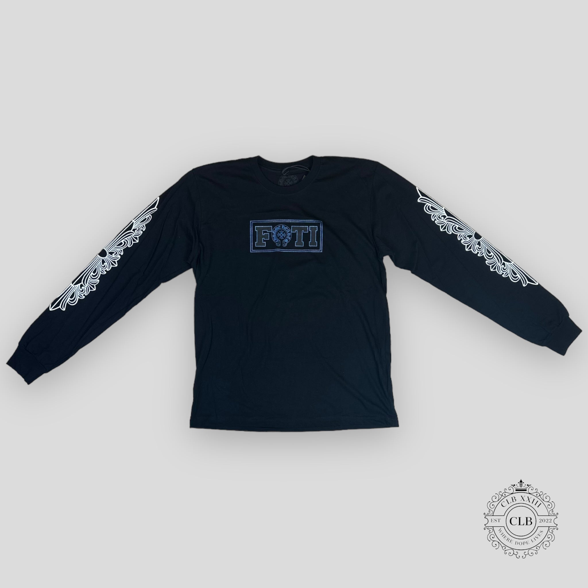 CHROME HEARTS FOTI LONG SLEEVE T-SHIRT - BLACK / BLUE