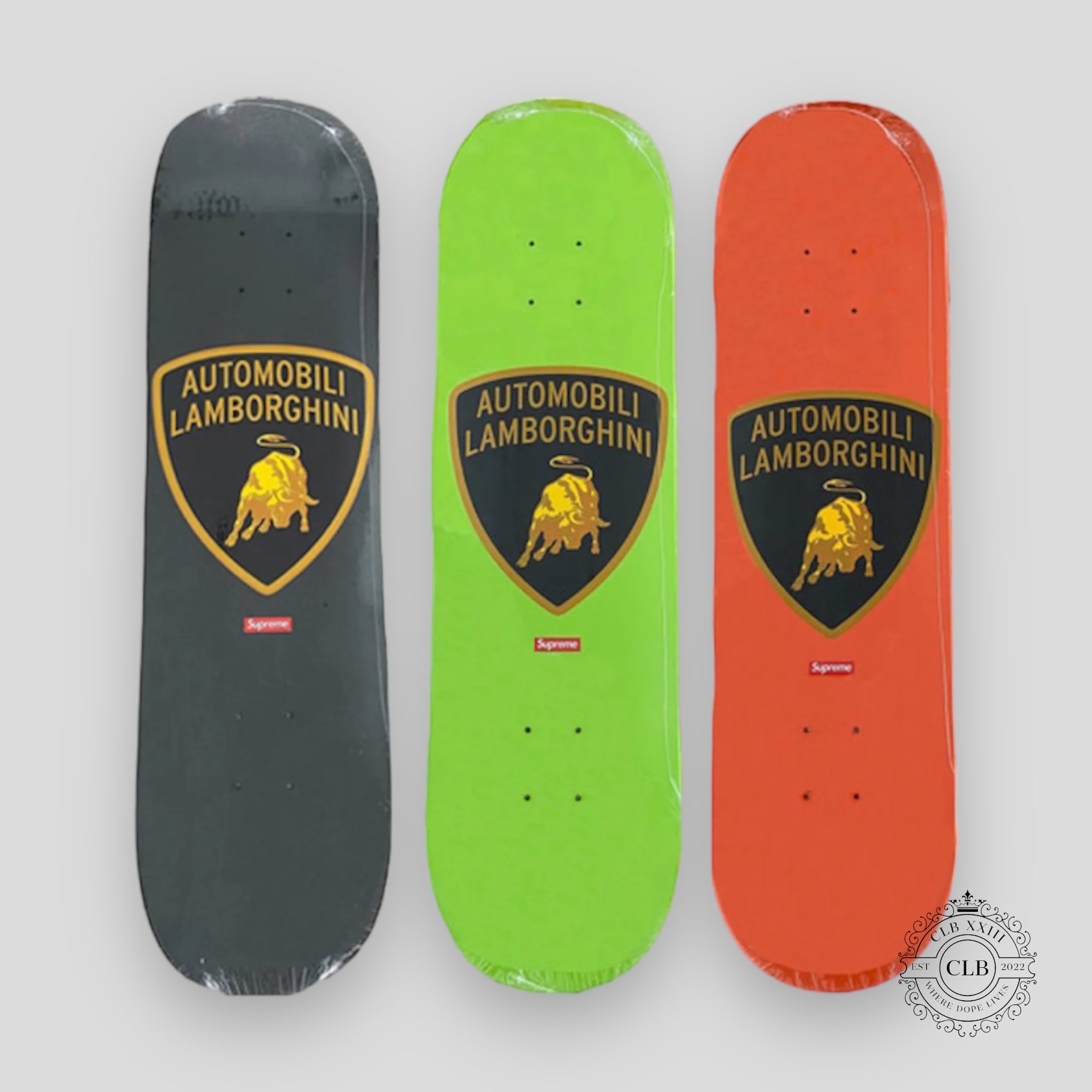 SUPREME LAMBORGHINI SKATEBOARD DECK SET