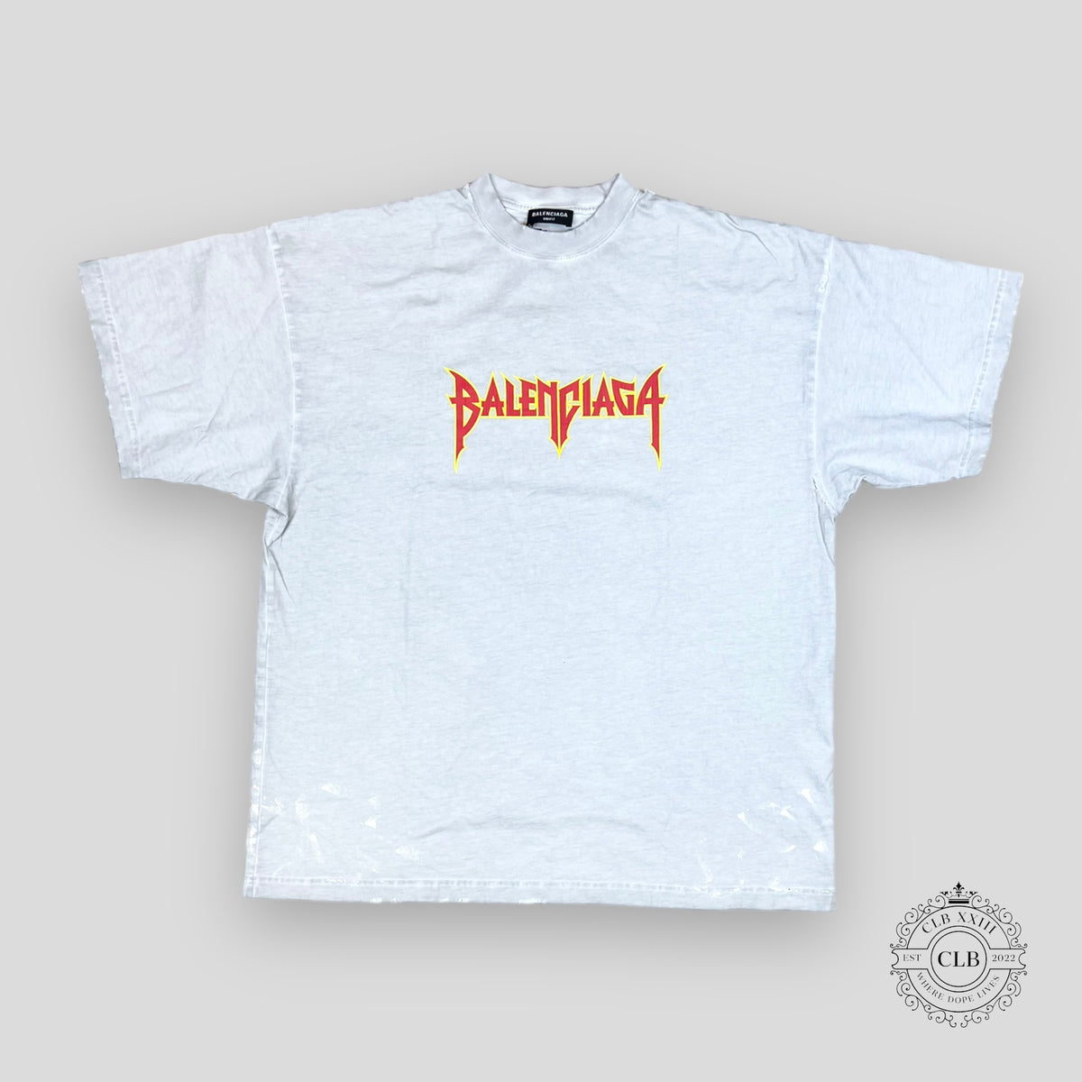 Balenciaga Oversized Logo Print T-Shirt in Gray